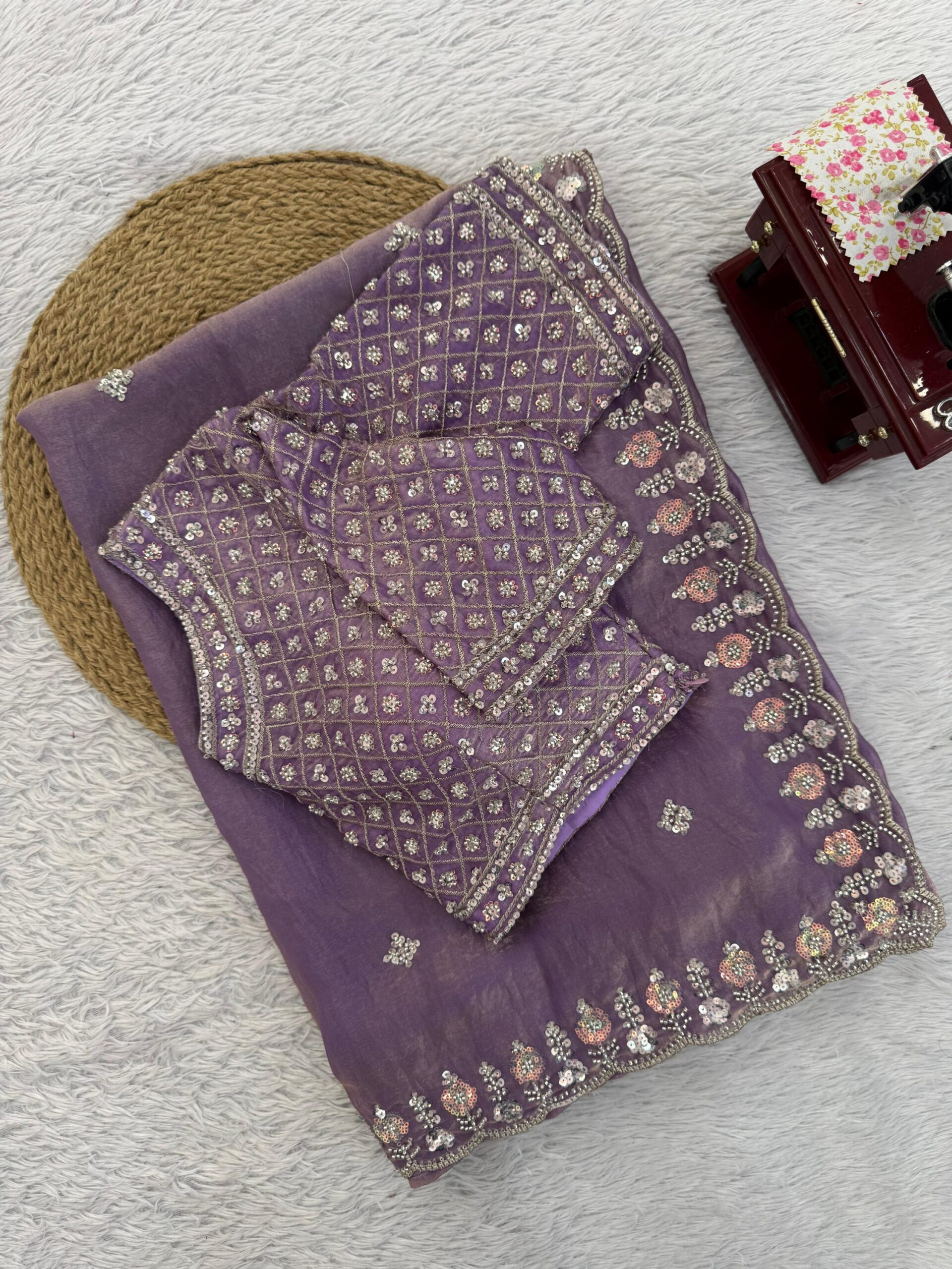 Sequins and Beads Work Saree - Image 28