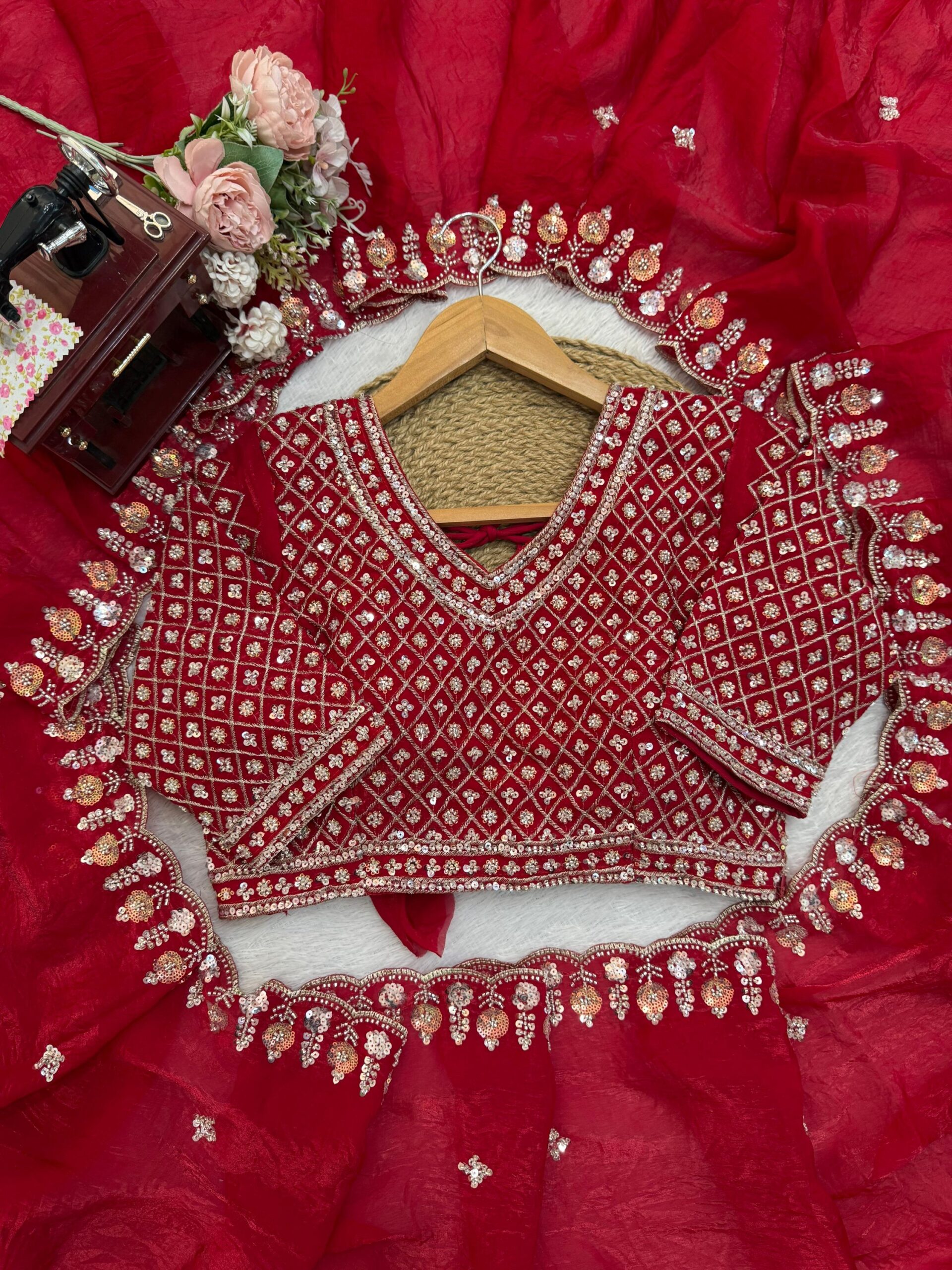 Sequins and Beads Work Saree - Image 11