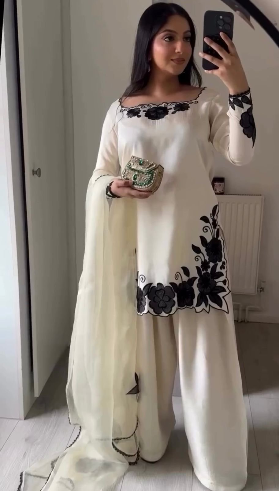 Thread Embroidered Palazzo Set - Image 3