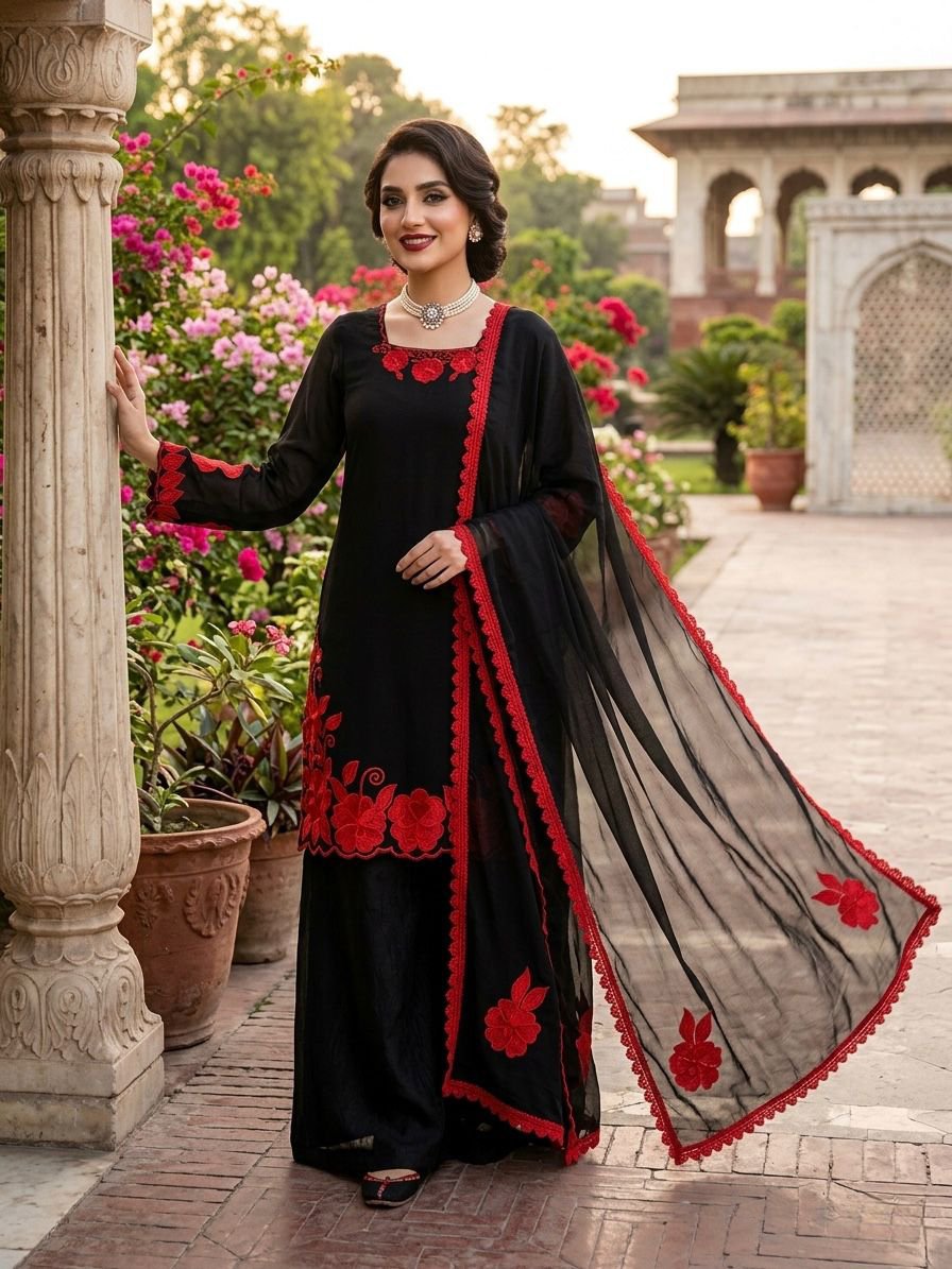 Thread Embroidered Palazzo Set - Image 13