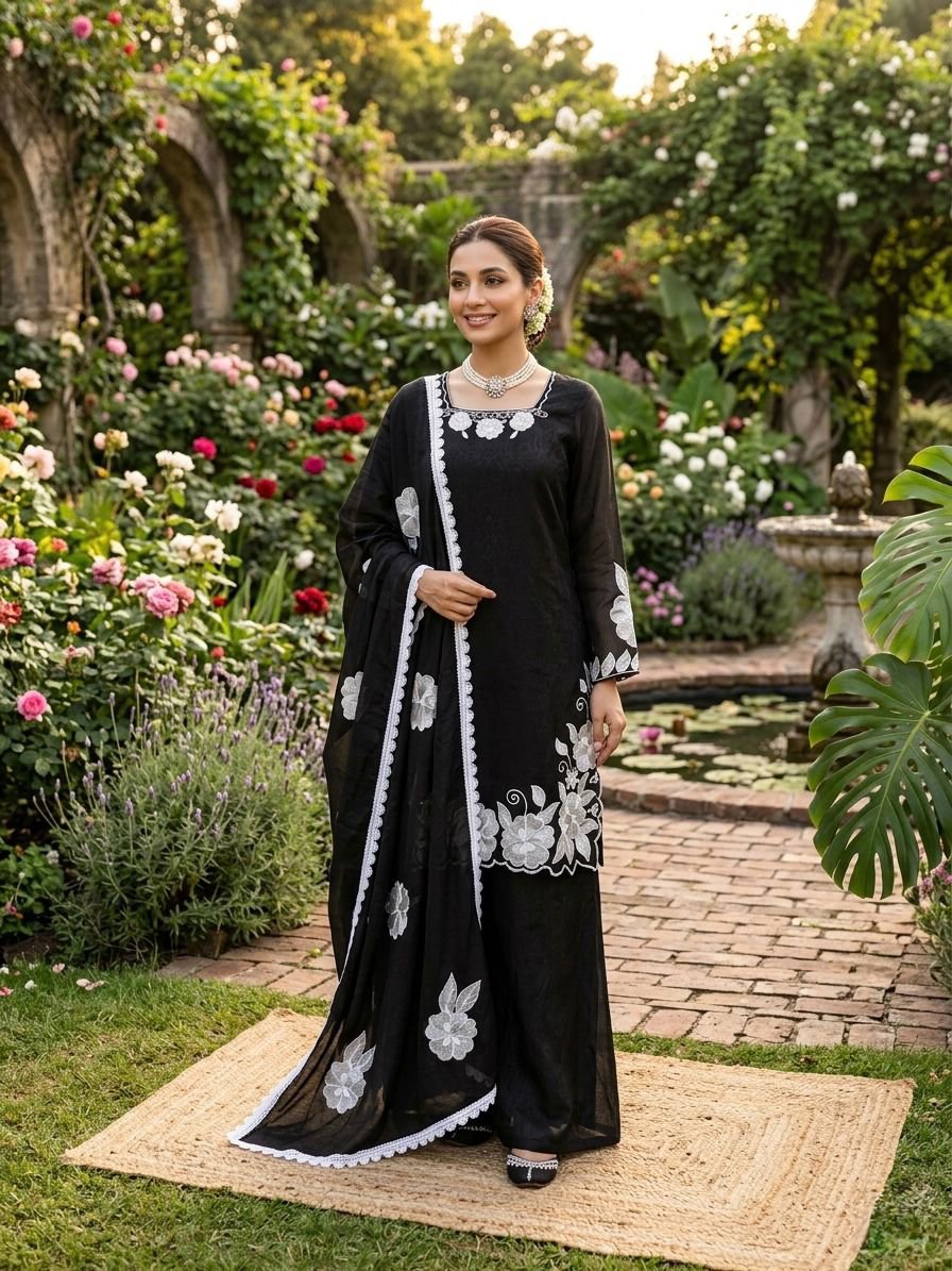 Thread Embroidered Palazzo Set - Image 24