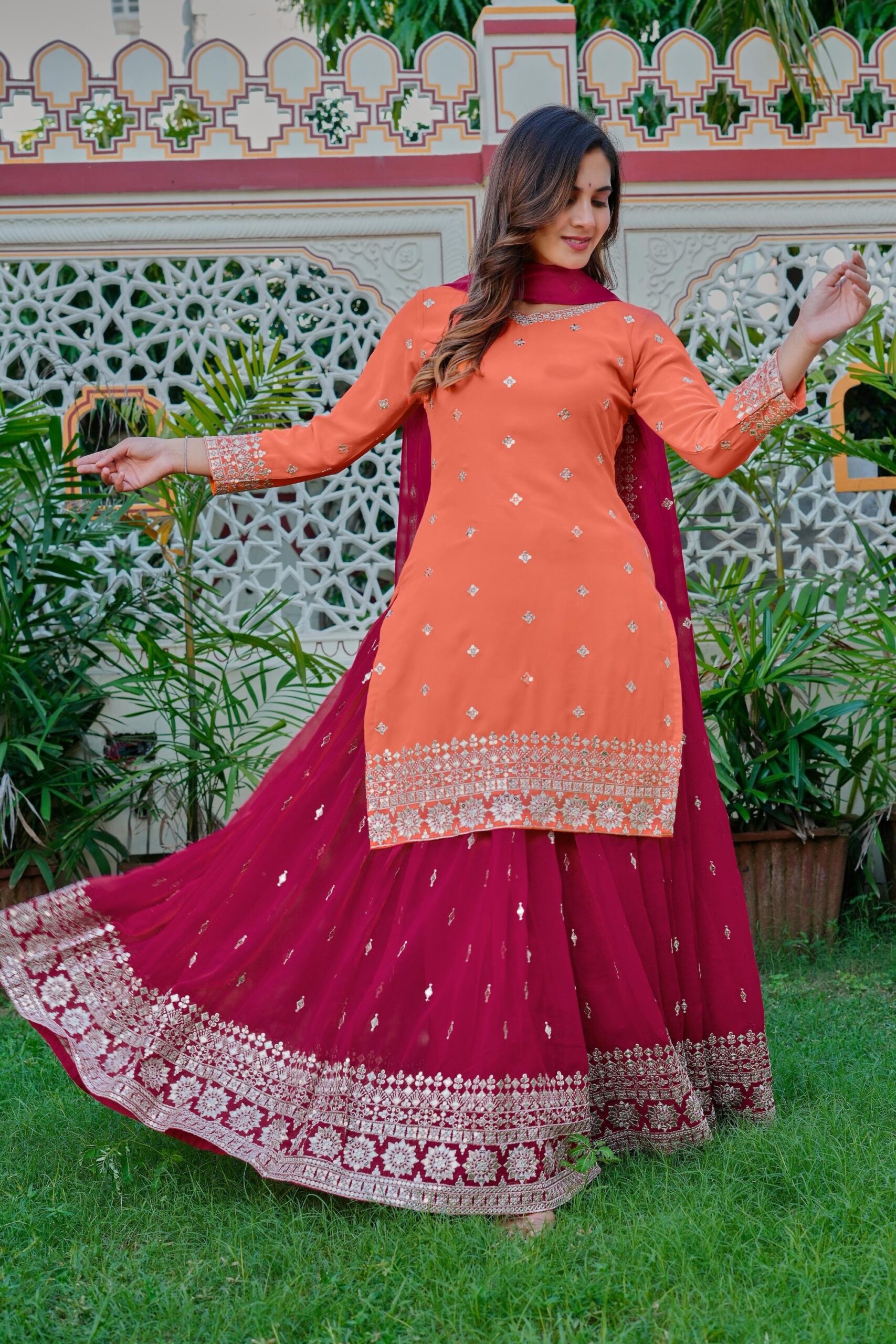 Designer Sharara Kurta Set - Image 2