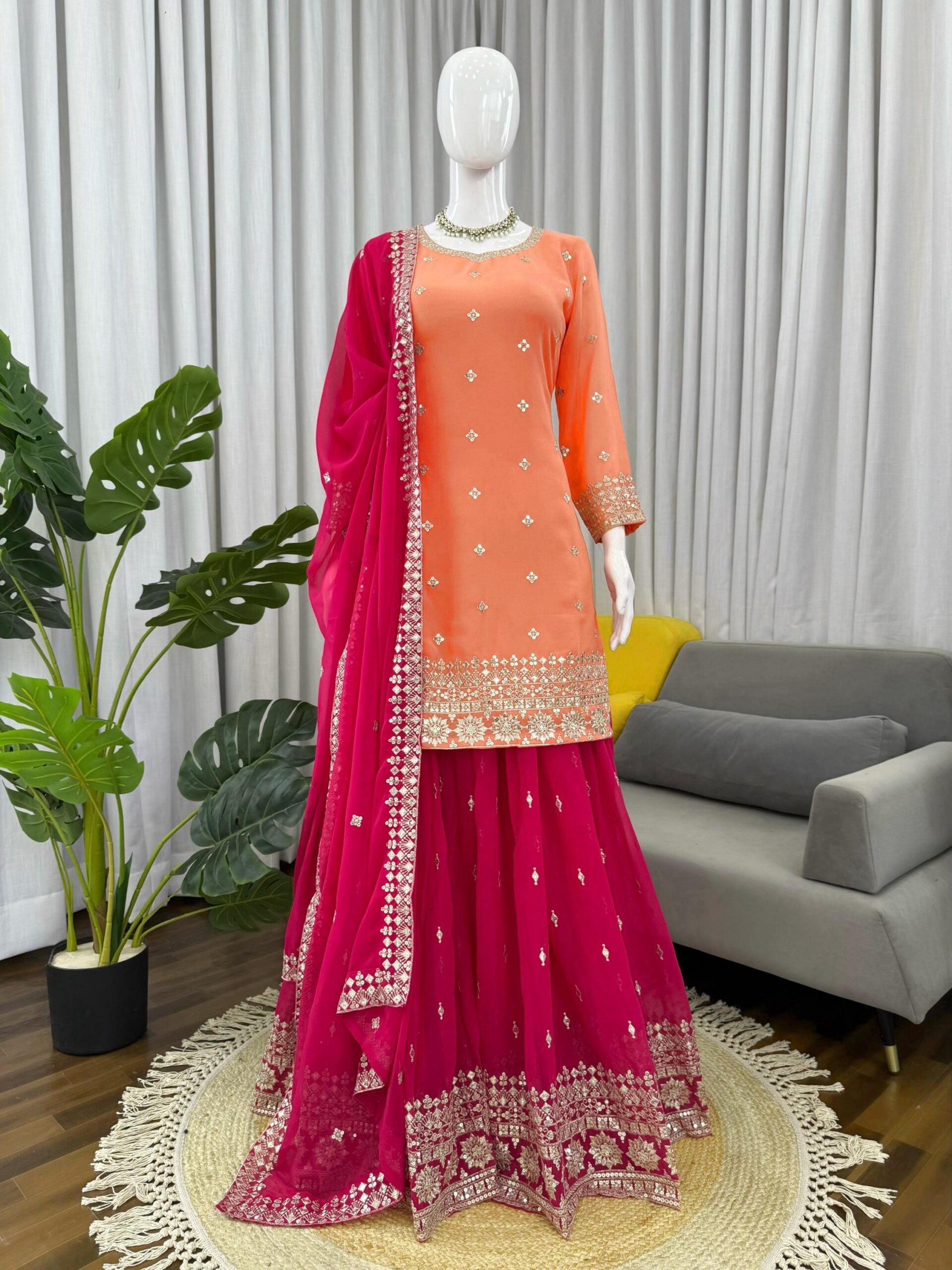 Designer Sharara Kurta Set - Image 7