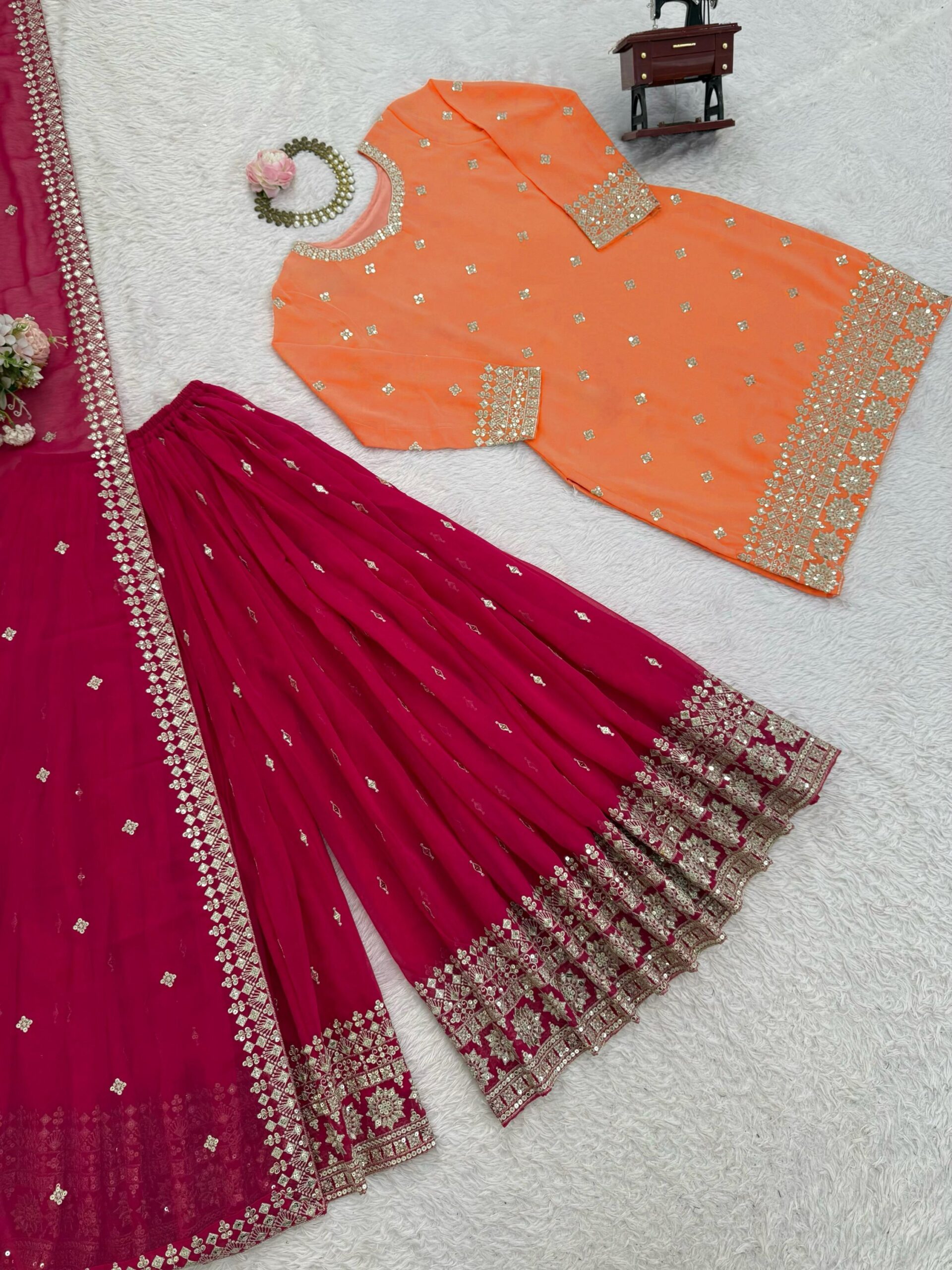 Designer Sharara Kurta Set - Image 11