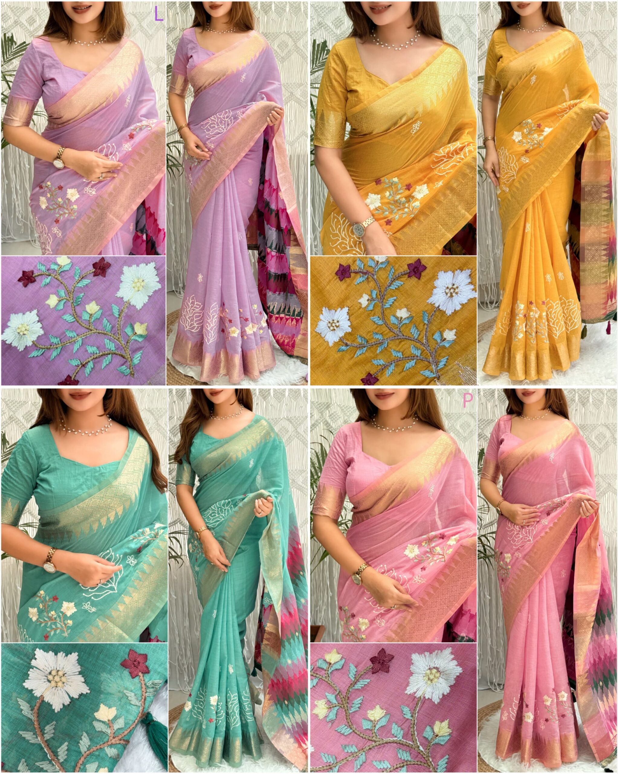 Floral Embroidered Saree
