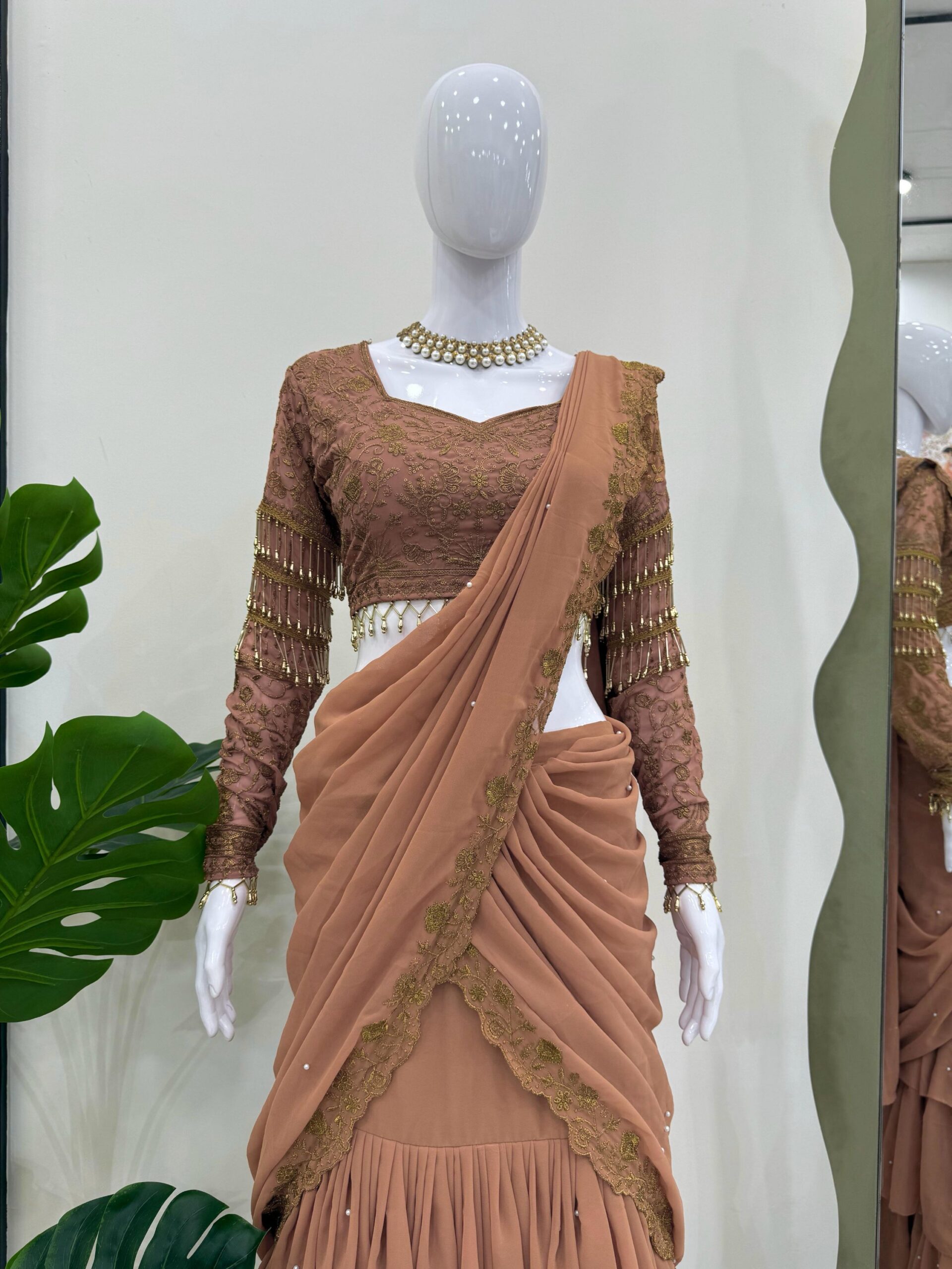 Ruffle Lehenga Saree - Image 5