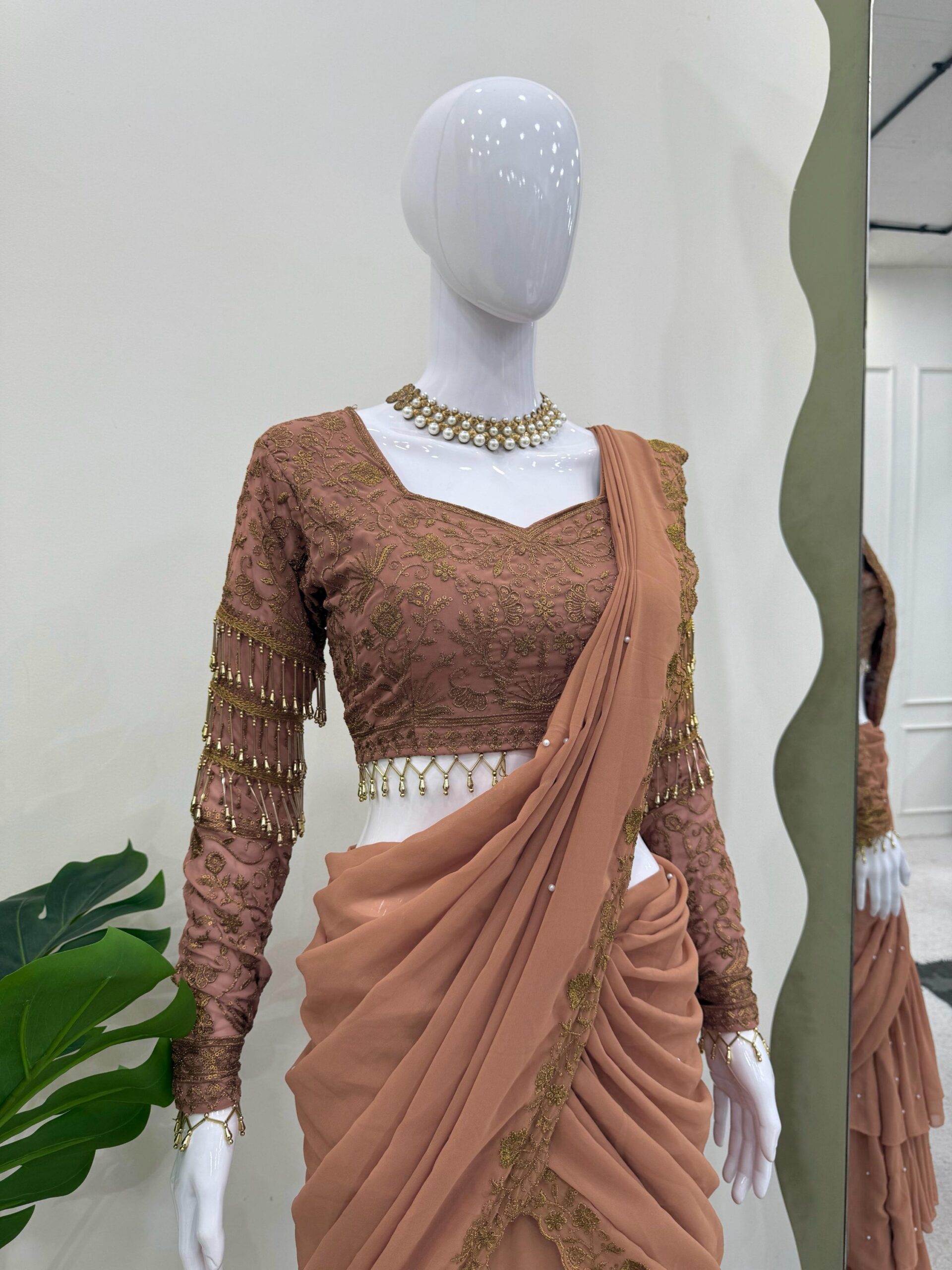 Ruffle Lehenga Saree - Image 6