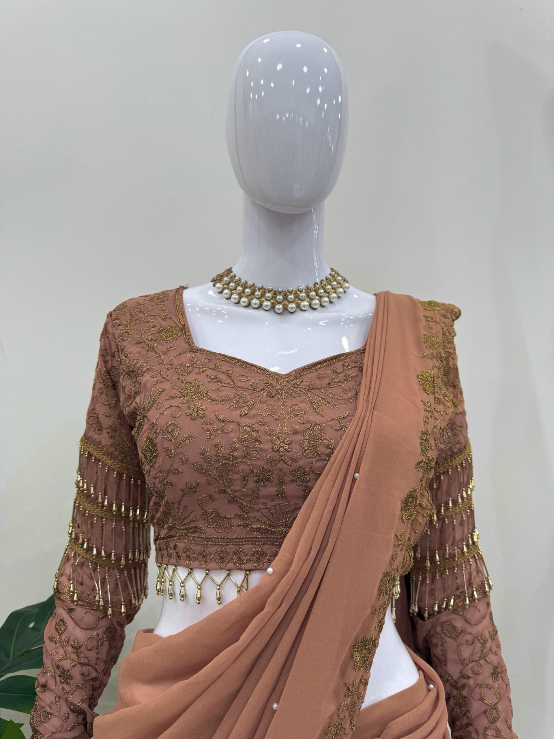 Ruffle Lehenga Saree - Image 4