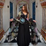 Black Elegance Anarkali with Floral Embroidered Dupatta