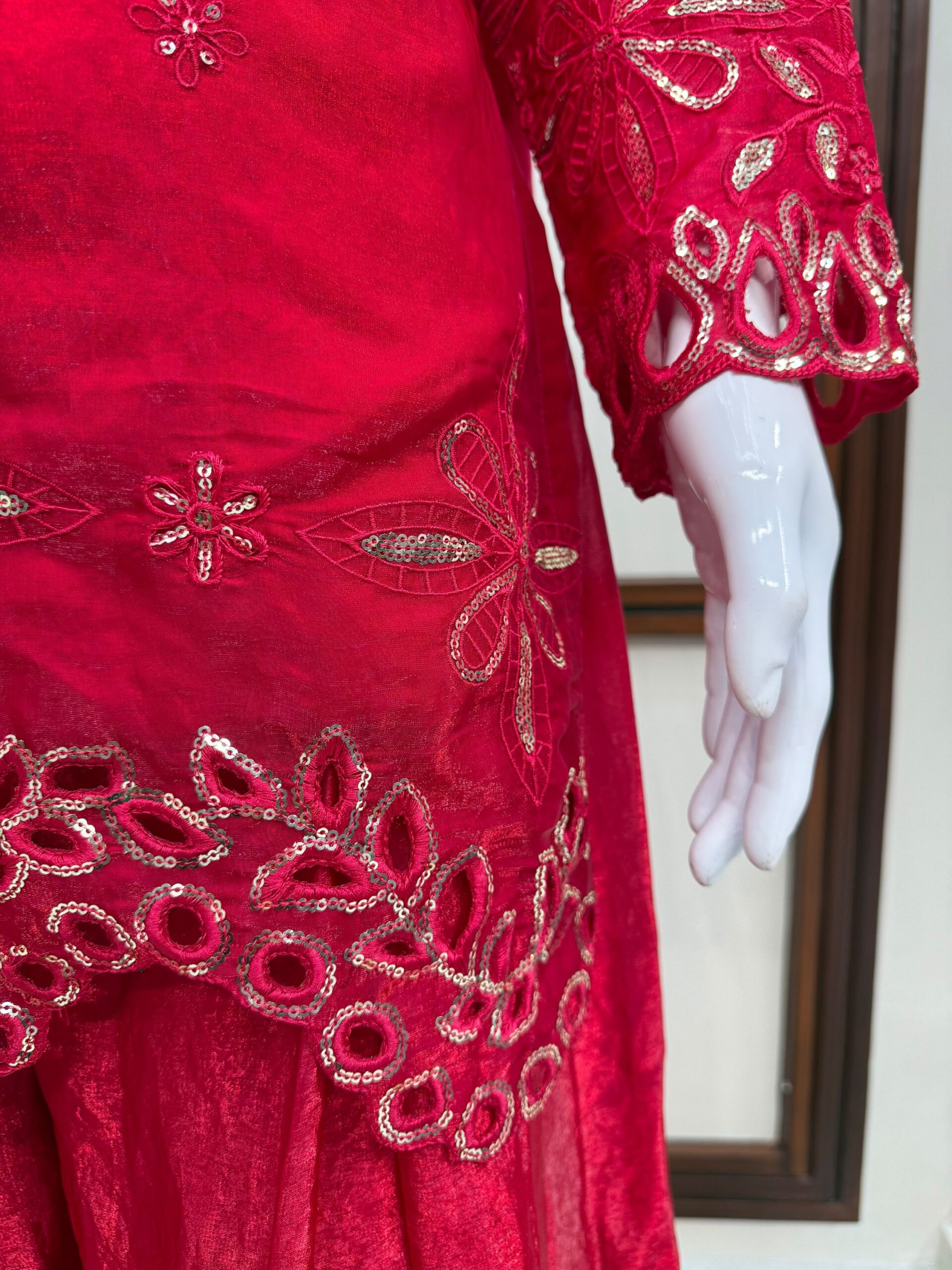 Sequins Work Cutwork Kurta Set - Image 2