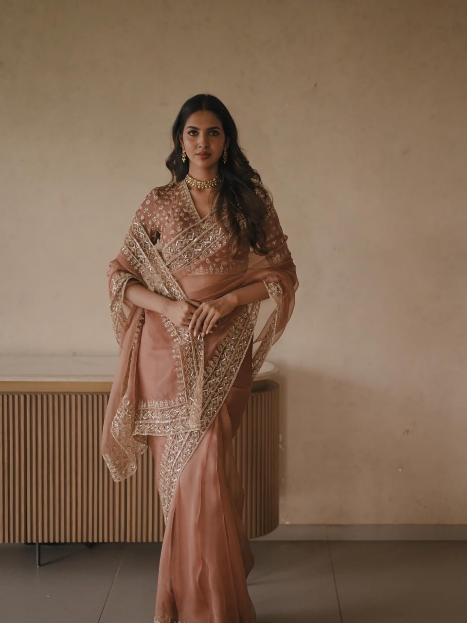 Elegance Redefined - Sequins Work Saree
