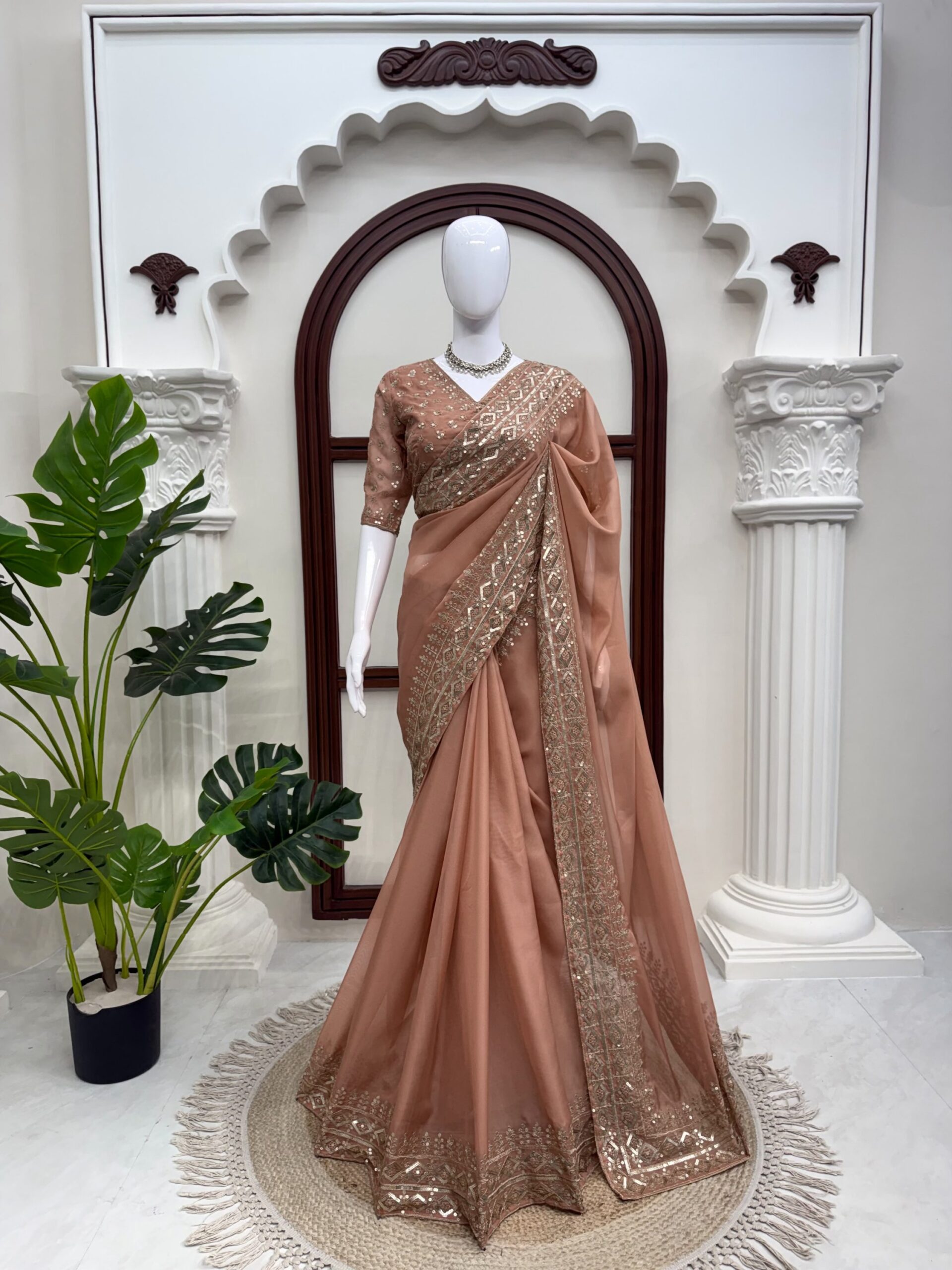 Elegance Redefined - Sequins Work Saree - Image 3
