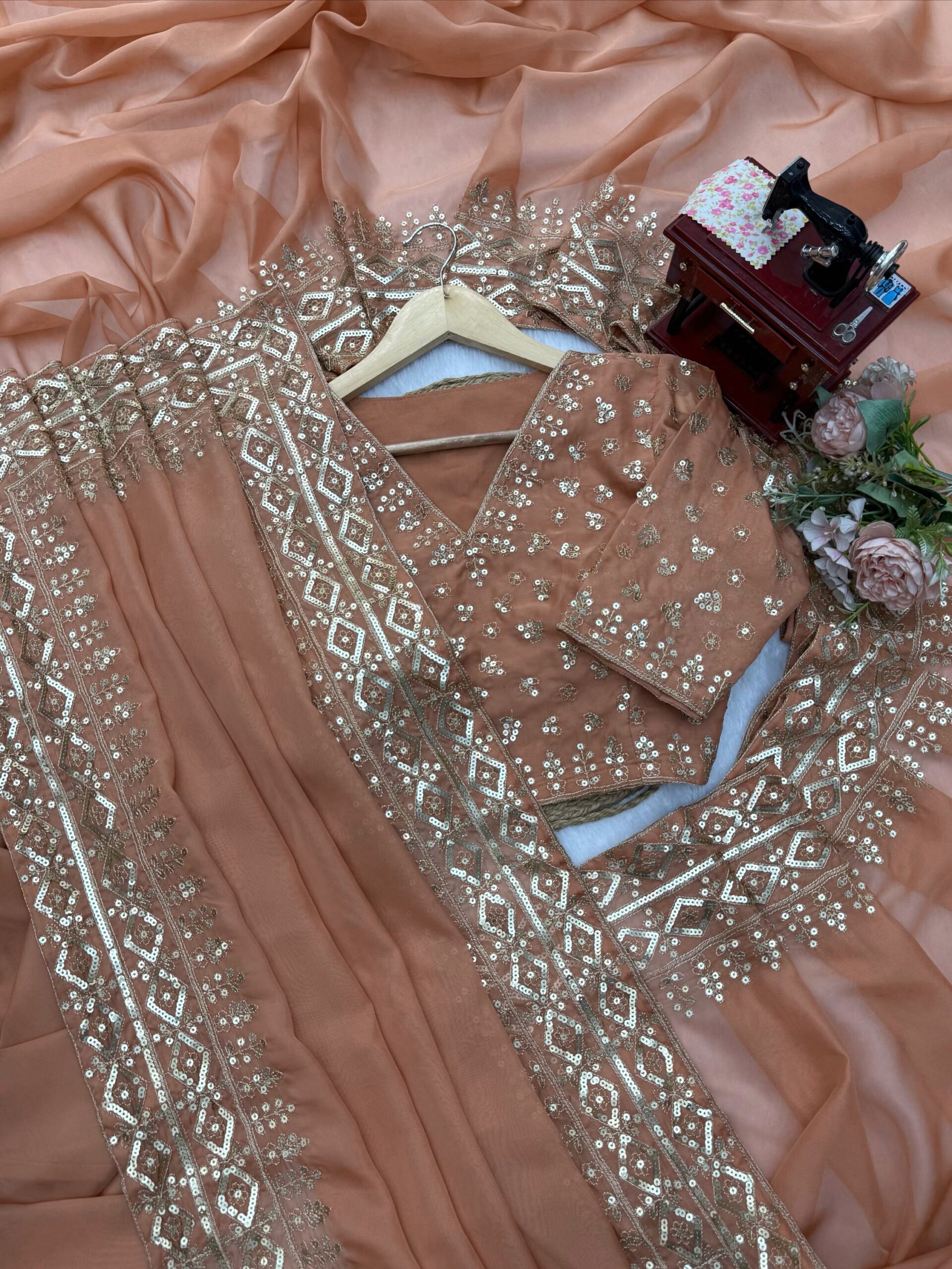 Elegance Redefined - Sequins Work Saree - Image 6