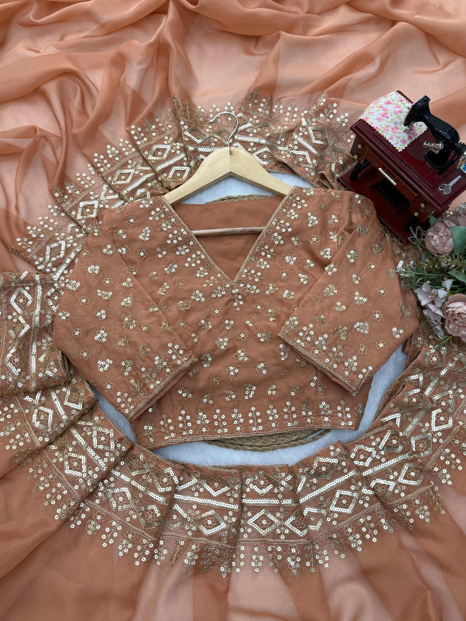Elegance Redefined - Sequins Work Saree - Image 5