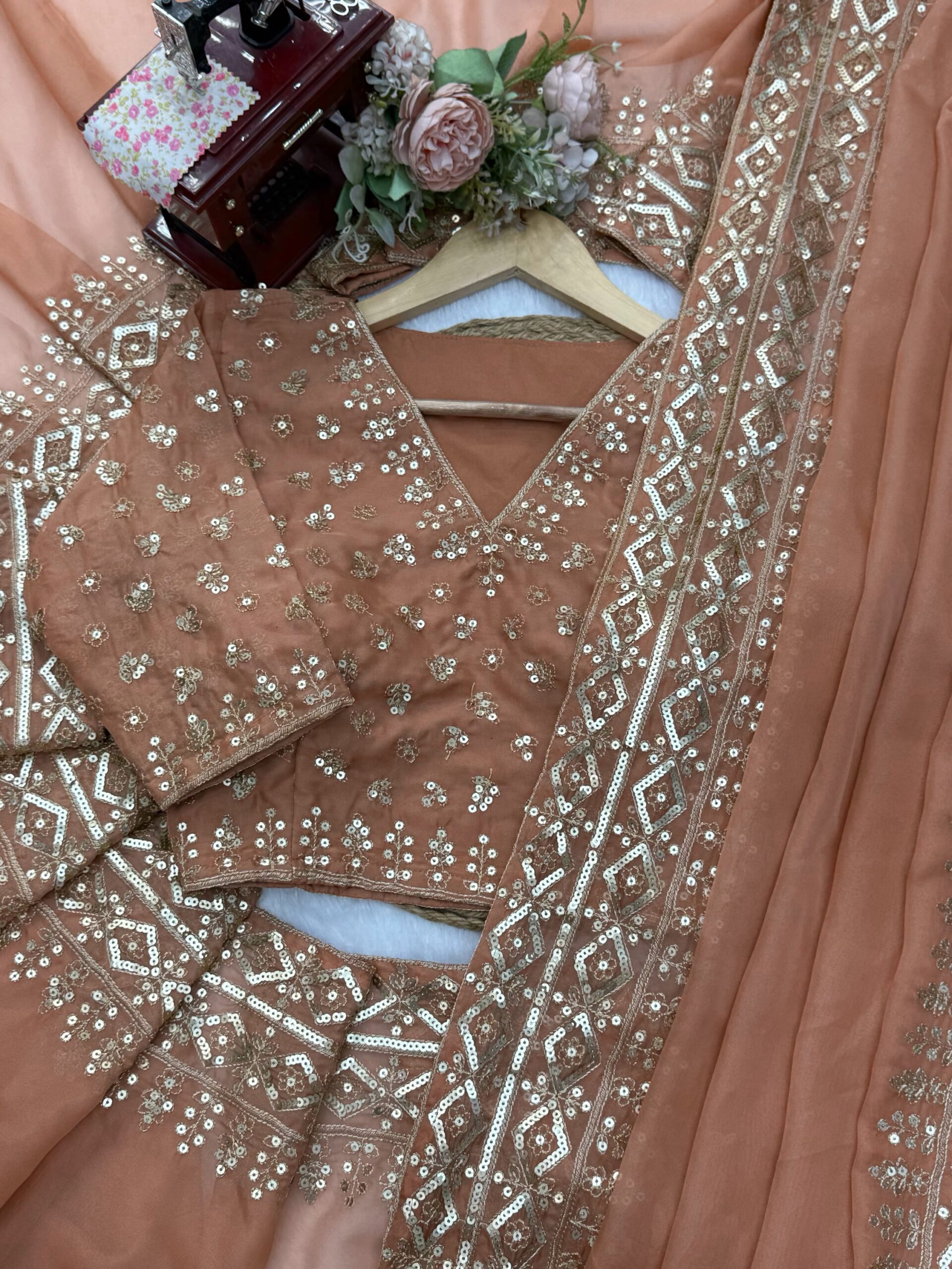 Elegance Redefined - Sequins Work Saree - Image 8