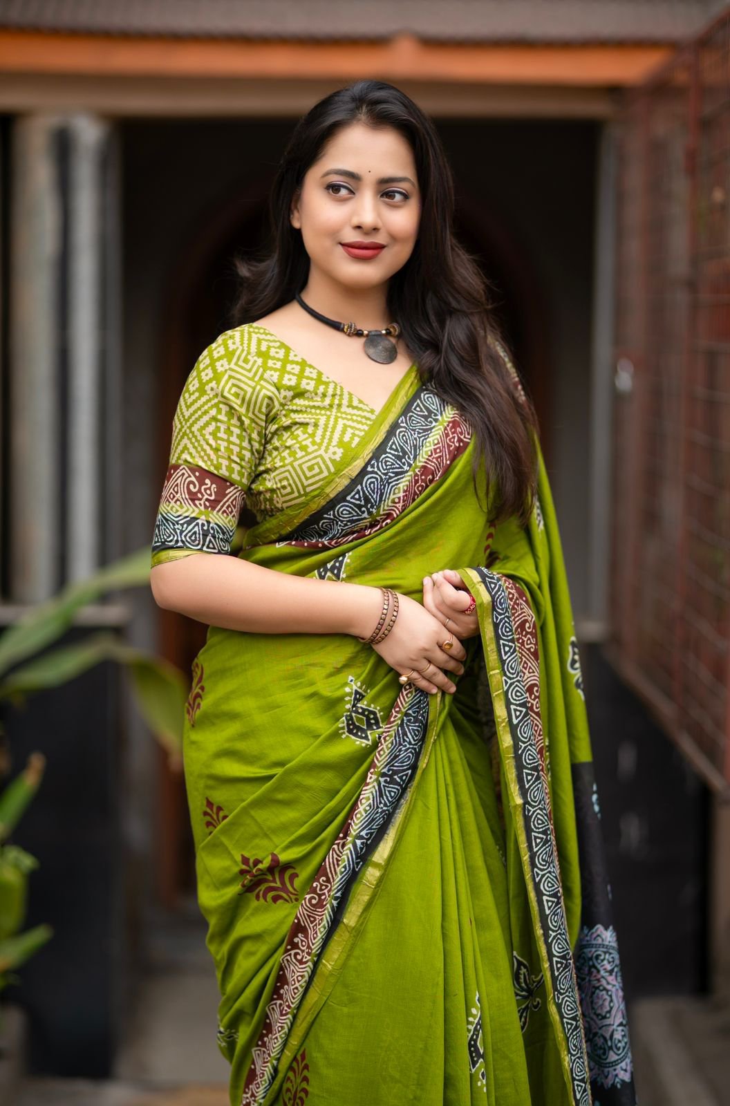 Ajrakh Chanderi Saree (2colors) - Image 10