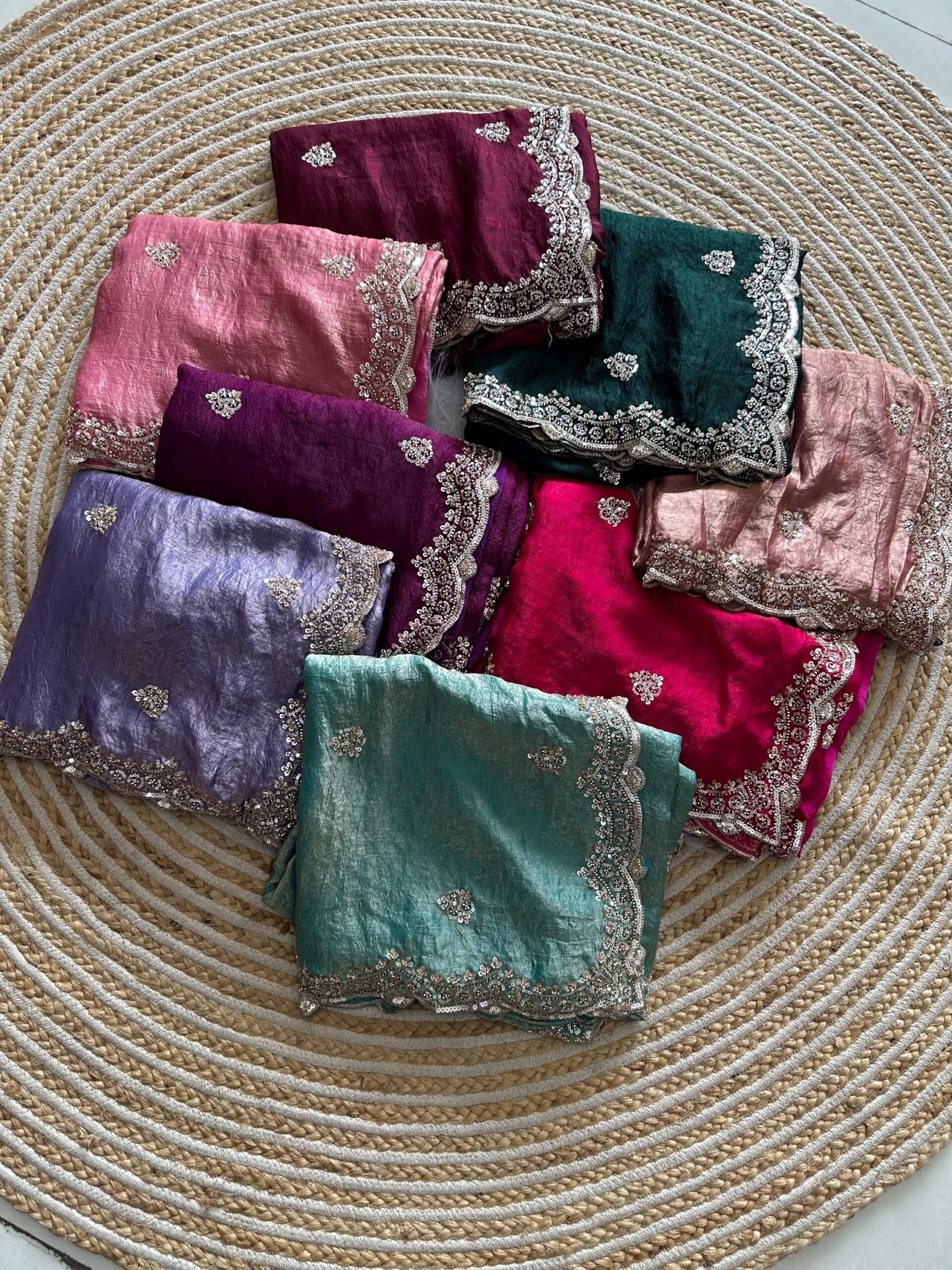 Designer Embroidered Saree in Fendy Silk (8 colors)