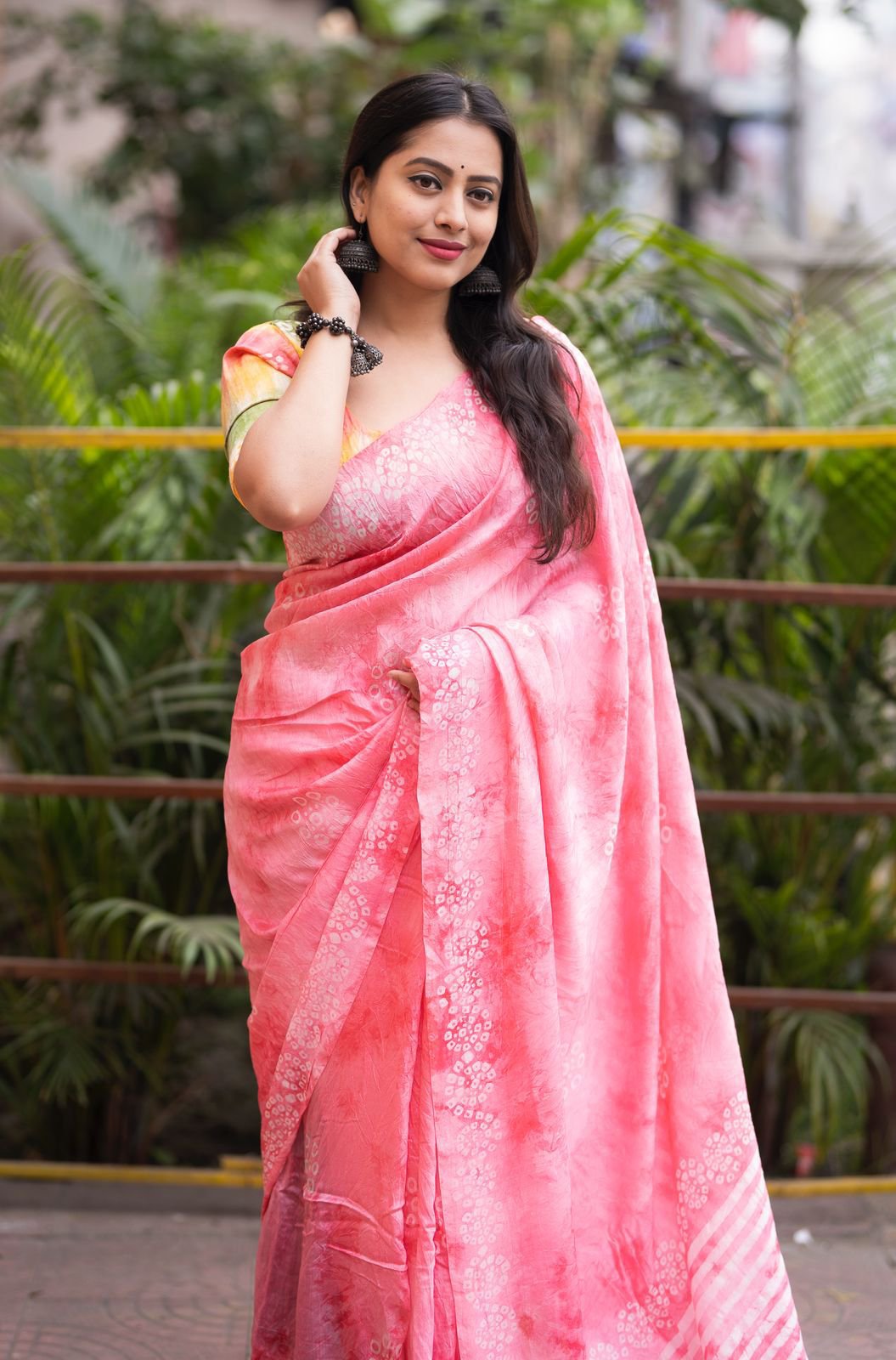 Handmade Batik Bandhani Saree - Image 8