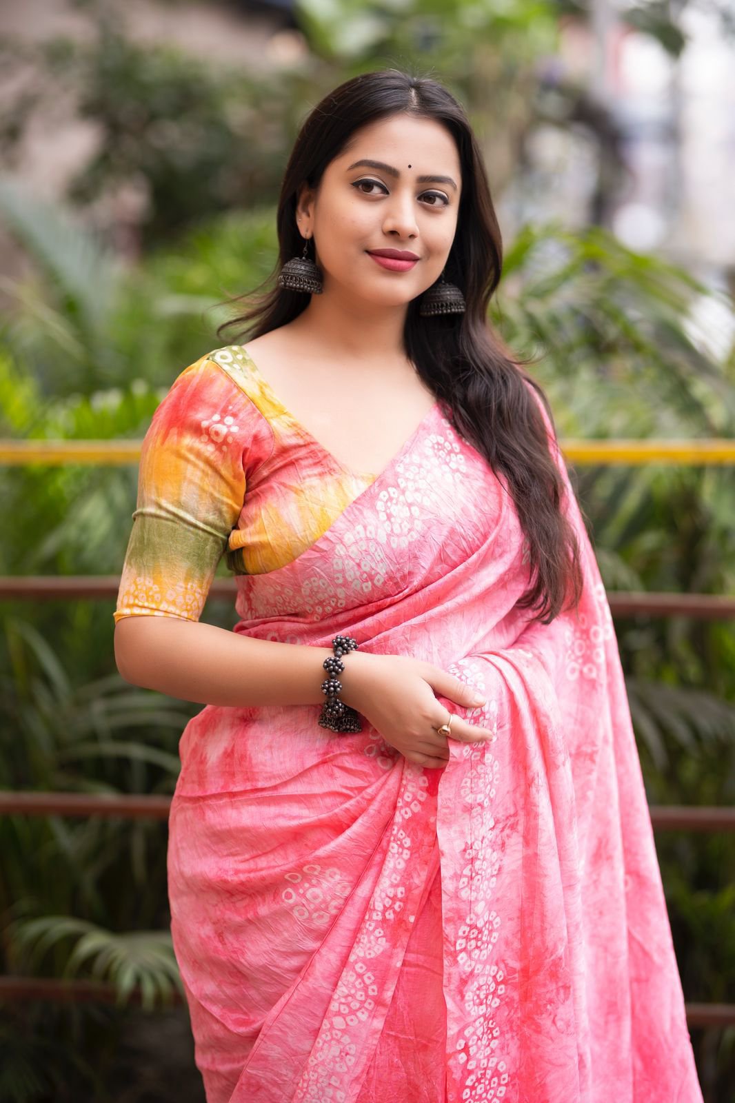 Handmade Batik Bandhani Saree - Image 9