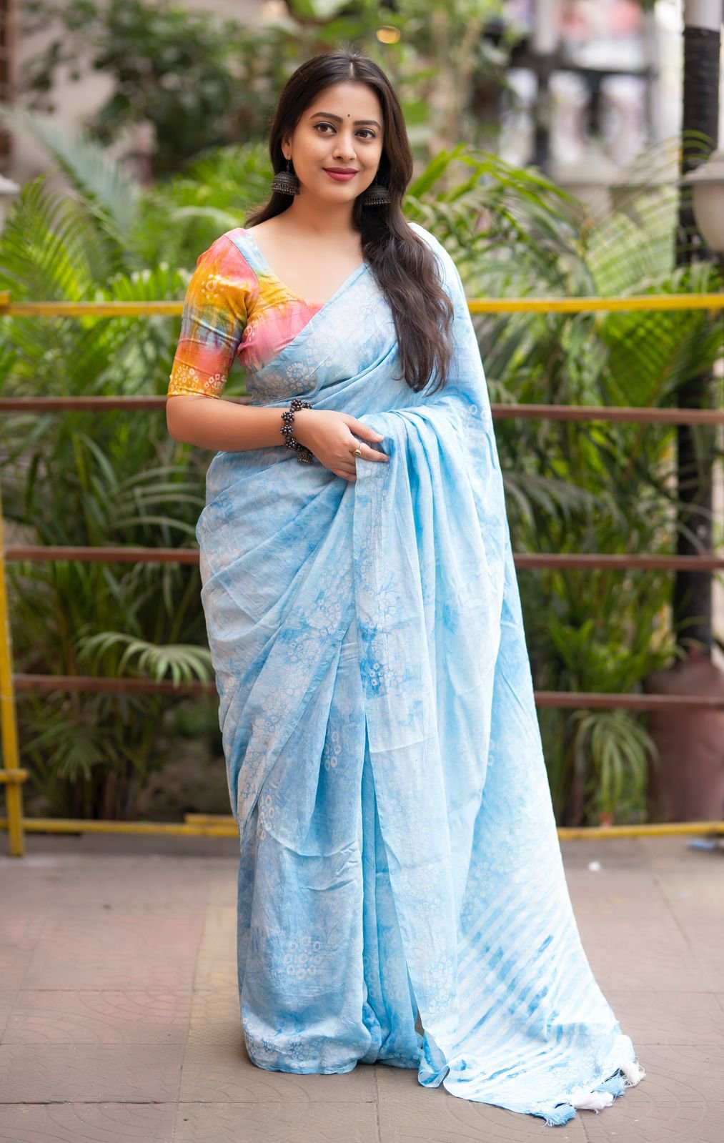 Handmade Batik Bandhani Saree
