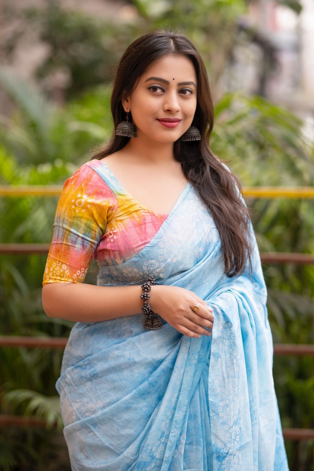Handmade Batik Bandhani Saree - Image 4