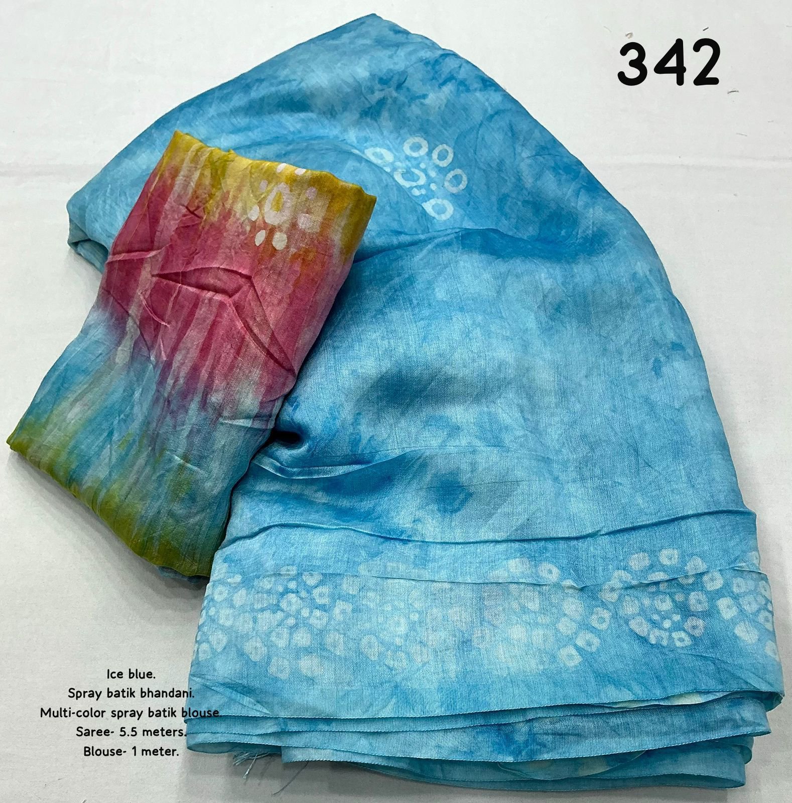 Handmade Batik Bandhani Saree - Image 3