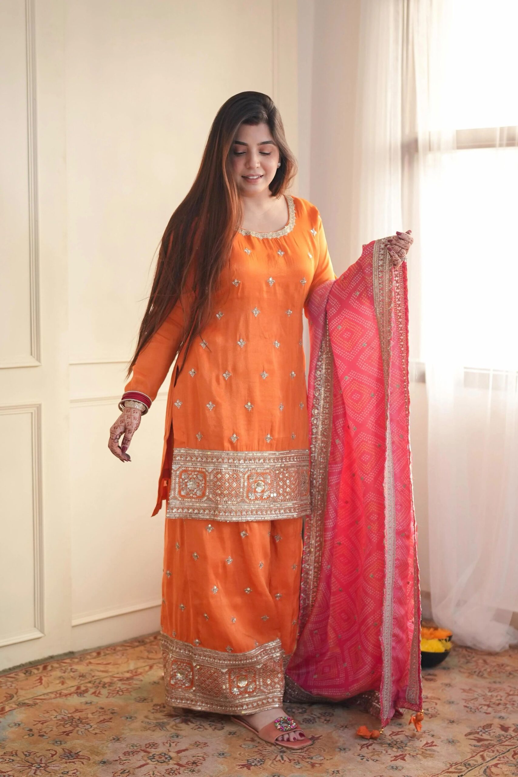Designer Embroidered Palazzo Set - Image 3
