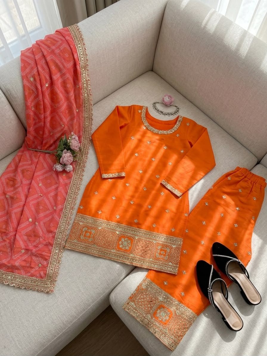 Designer Embroidered Palazzo Set - Image 7