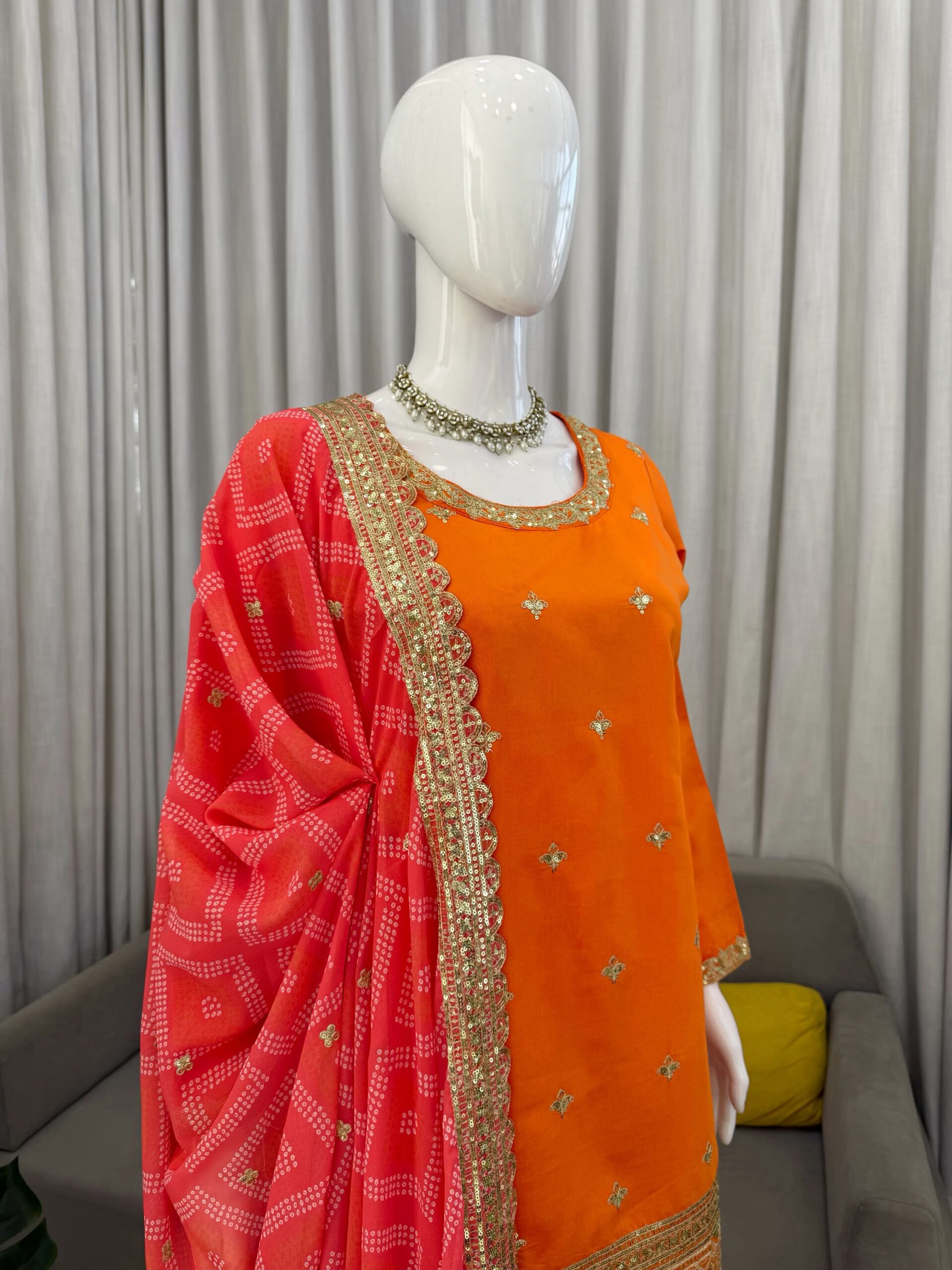 Designer Embroidered Palazzo Set - Image 10