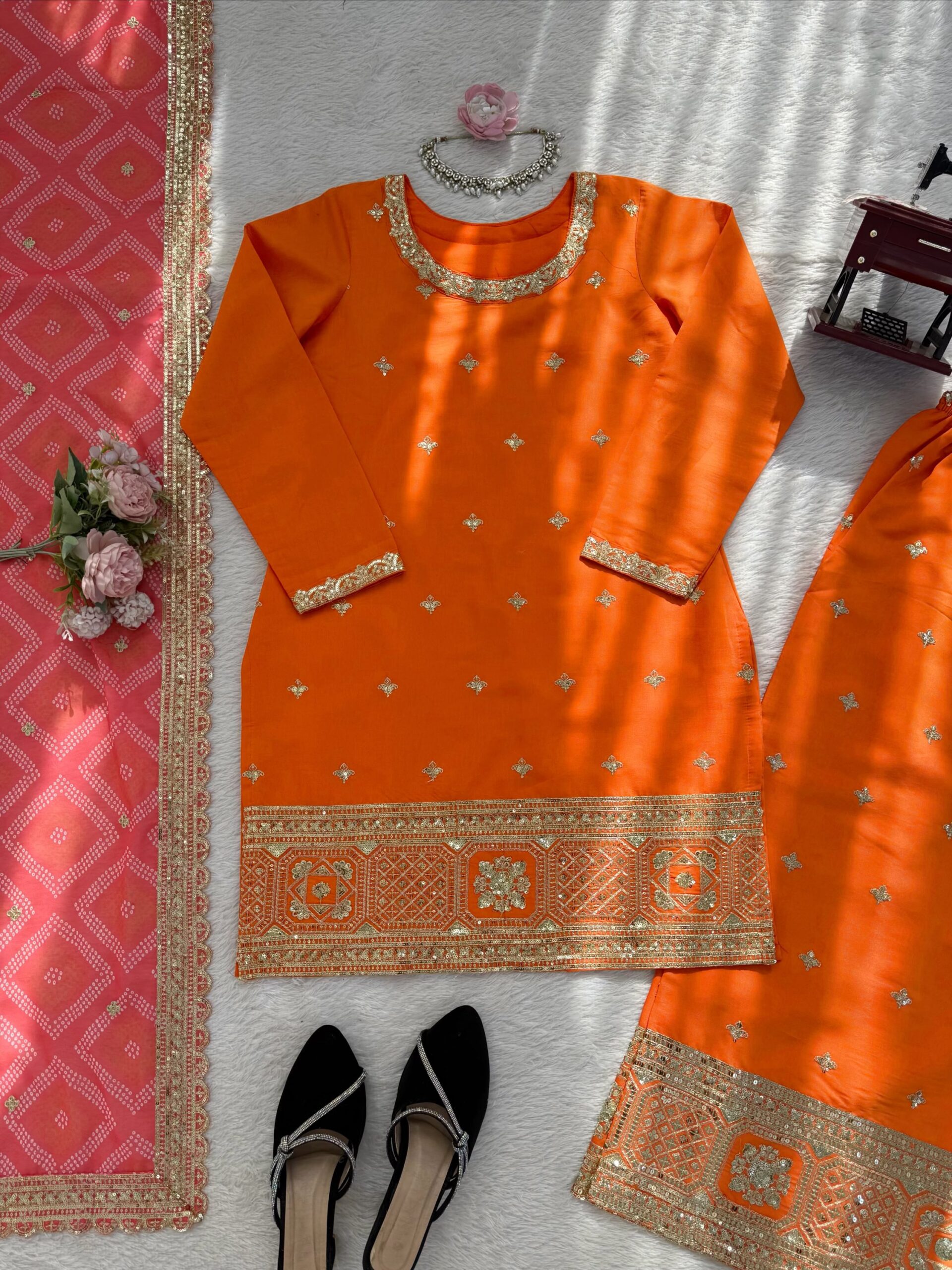 Designer Embroidered Palazzo Set - Image 14