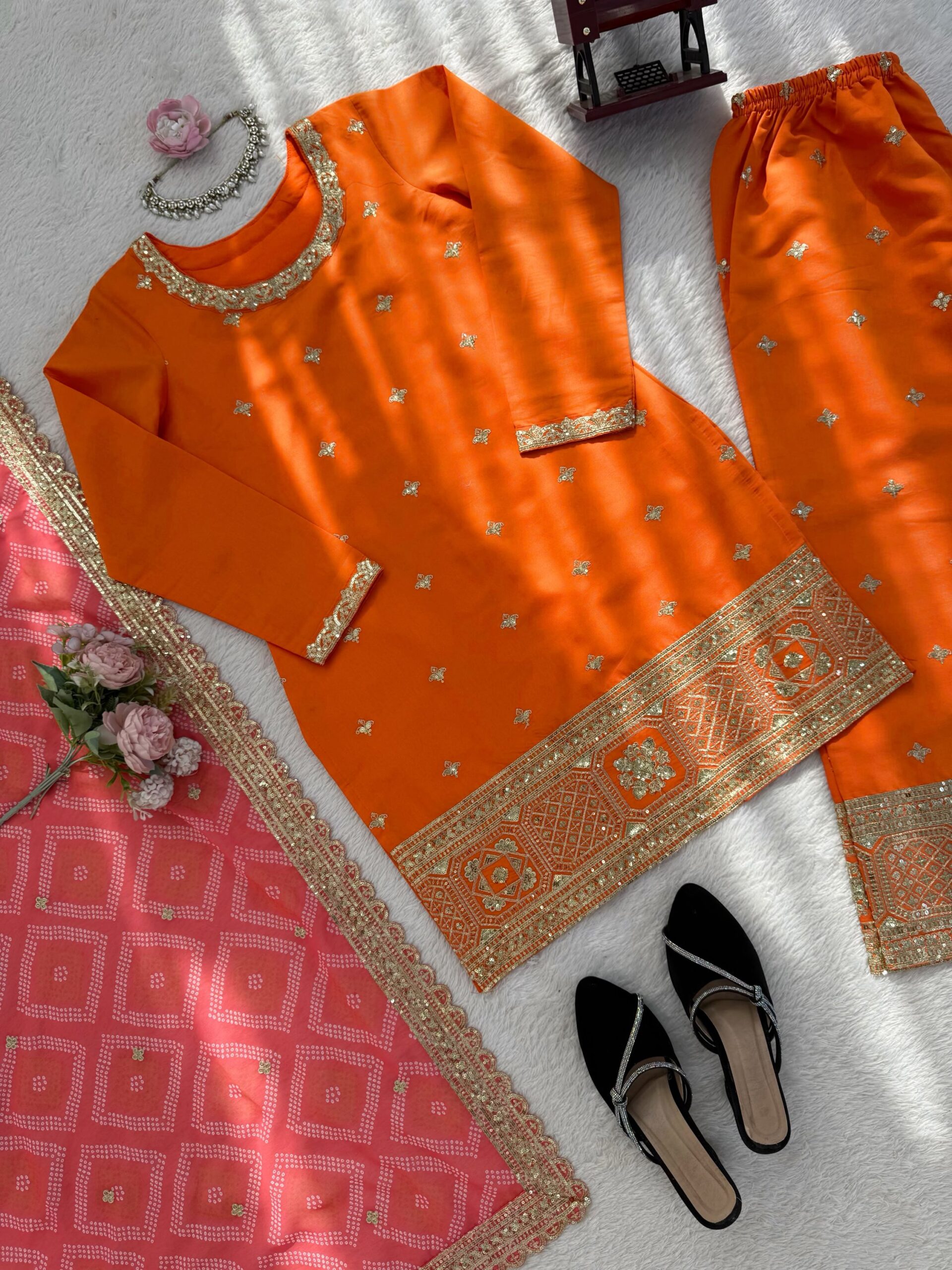 Designer Embroidered Palazzo Set - Image 16