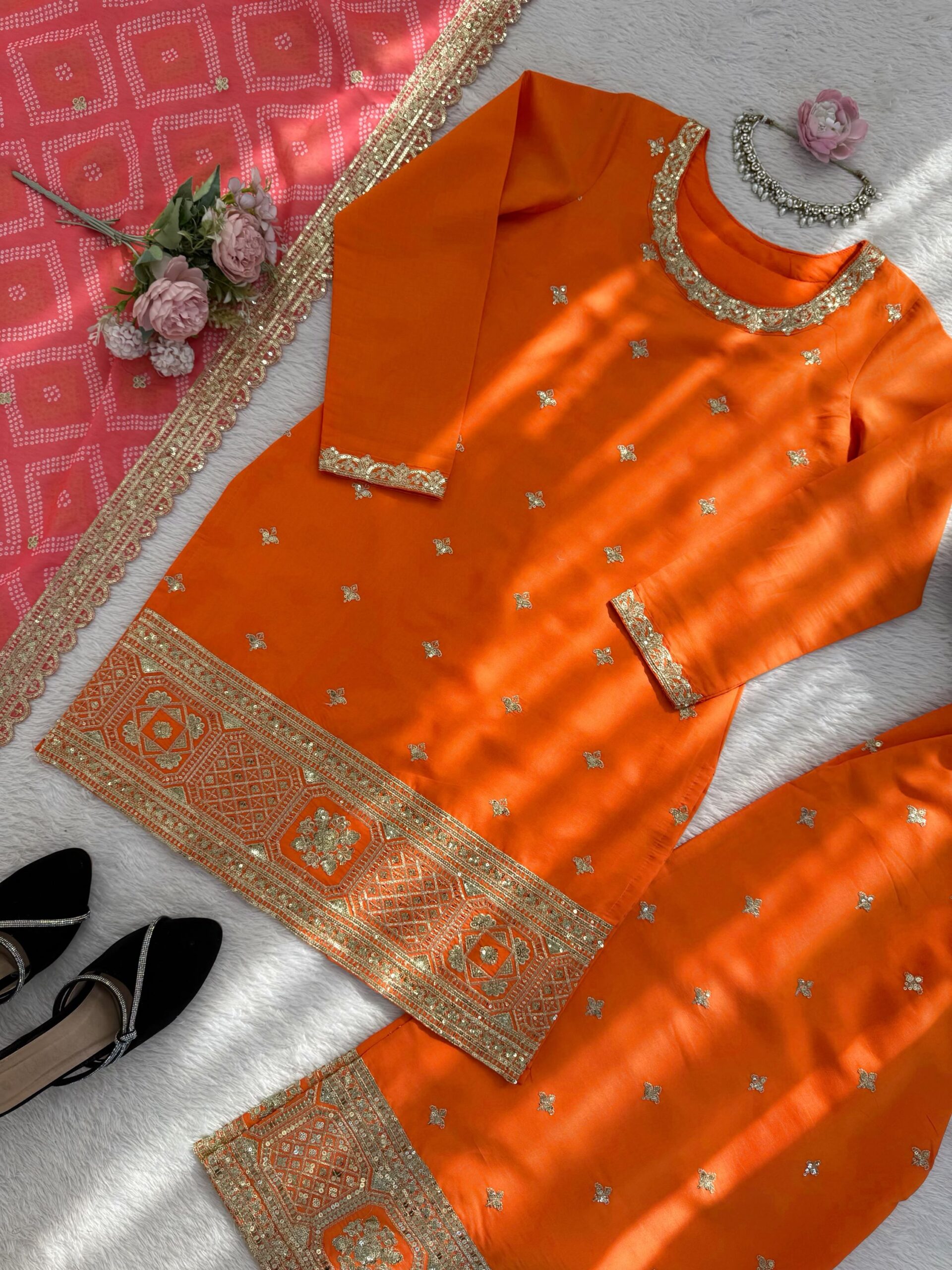 Designer Embroidered Palazzo Set - Image 15