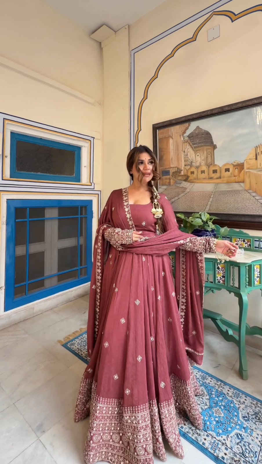 Designer Gown with Pant Set