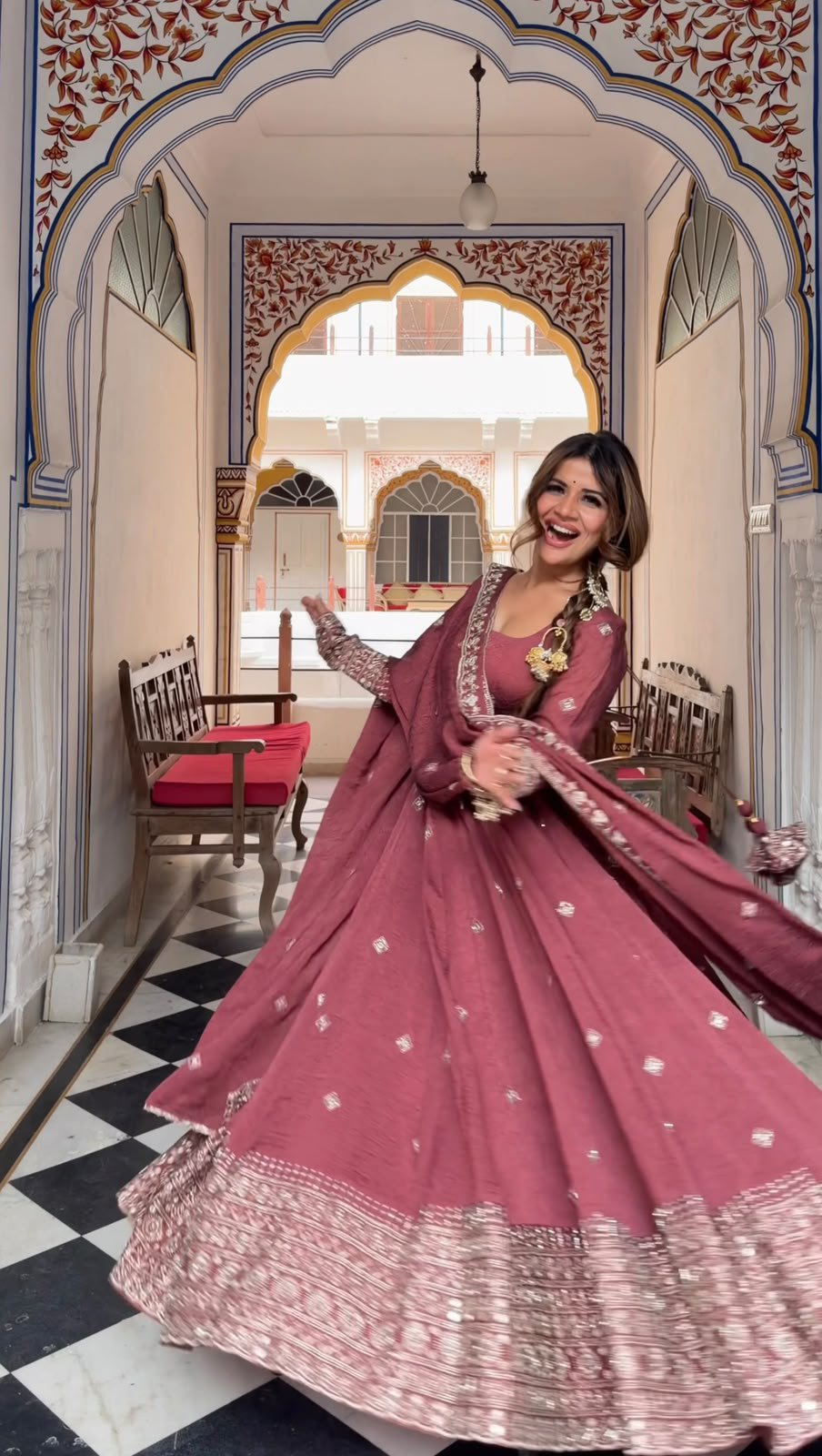 Designer Gown with Pant Set - Image 2
