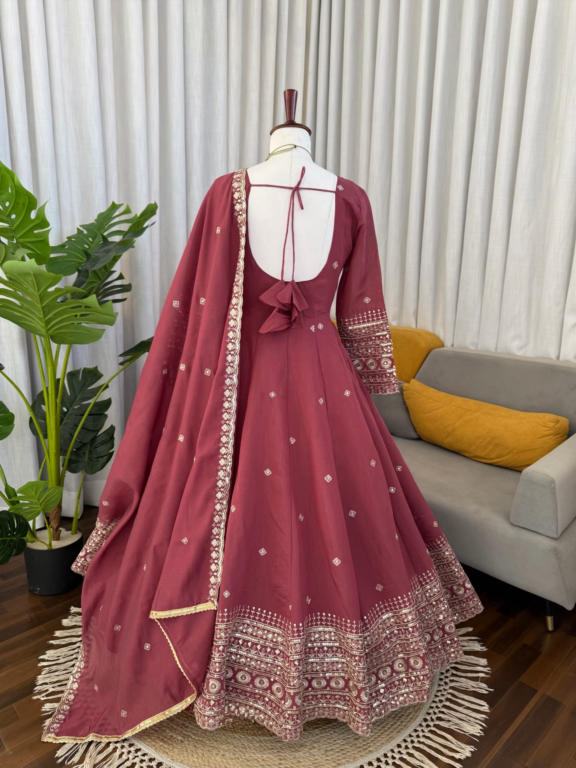 Designer Gown with Pant Set - Image 6