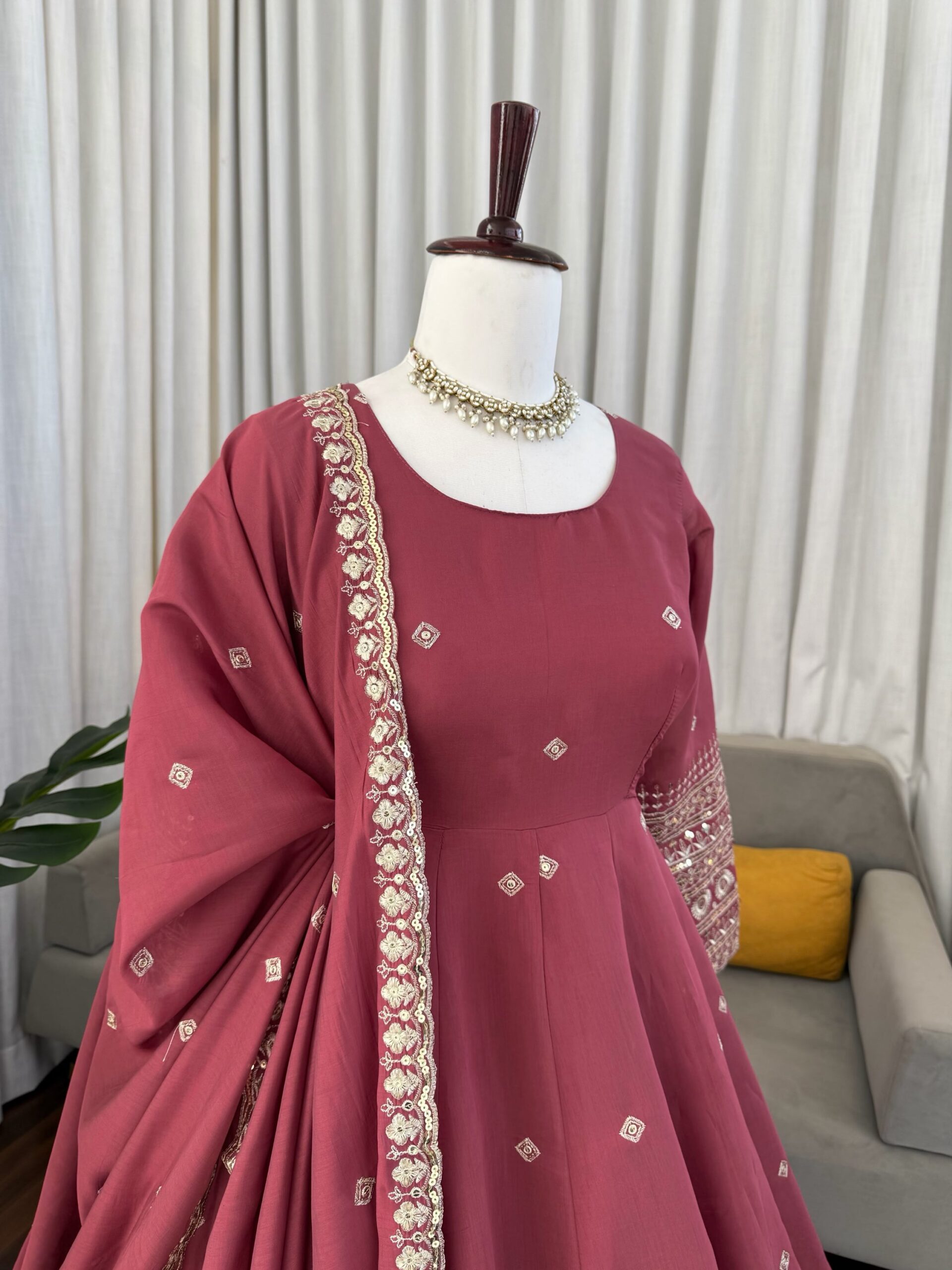 Designer Gown with Pant Set - Image 5