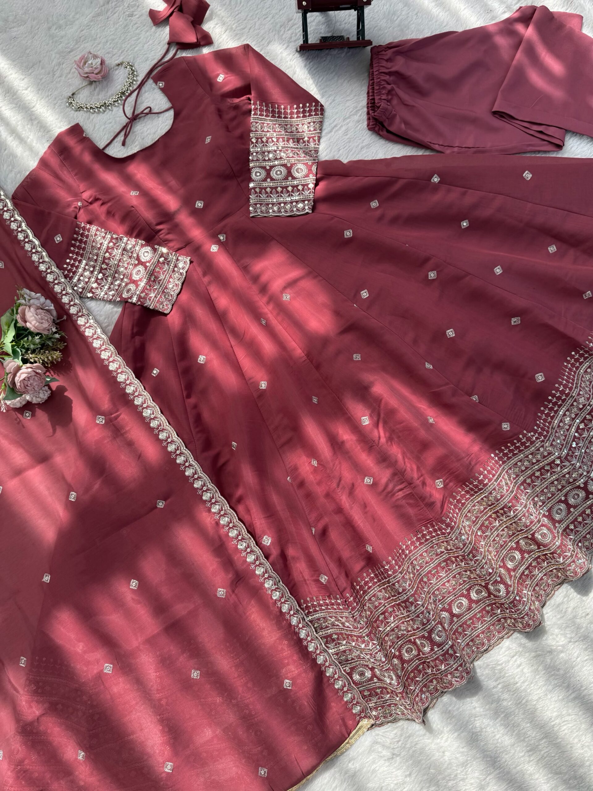 Designer Gown with Pant Set - Image 10