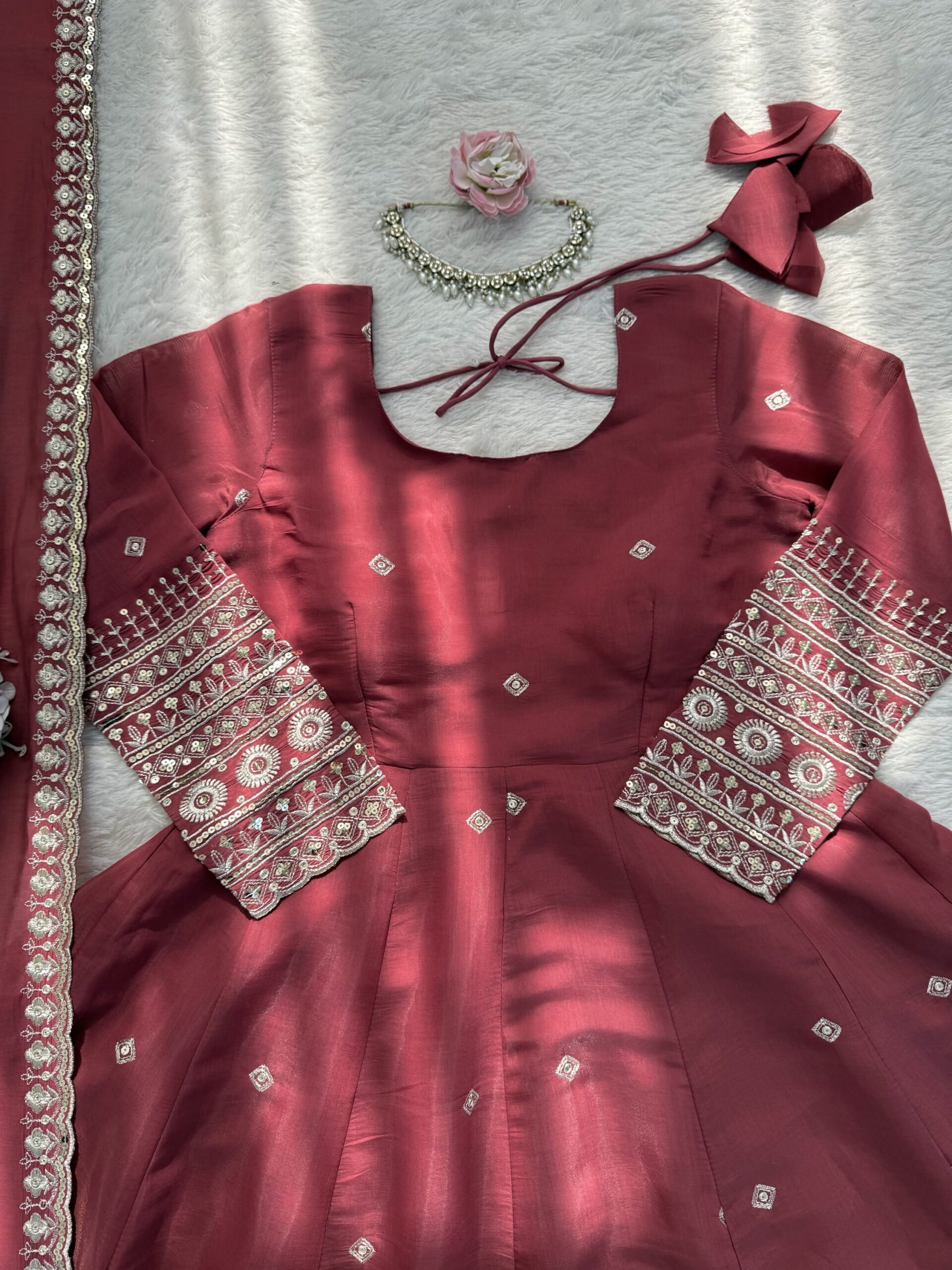 Designer Gown with Pant Set - Image 11