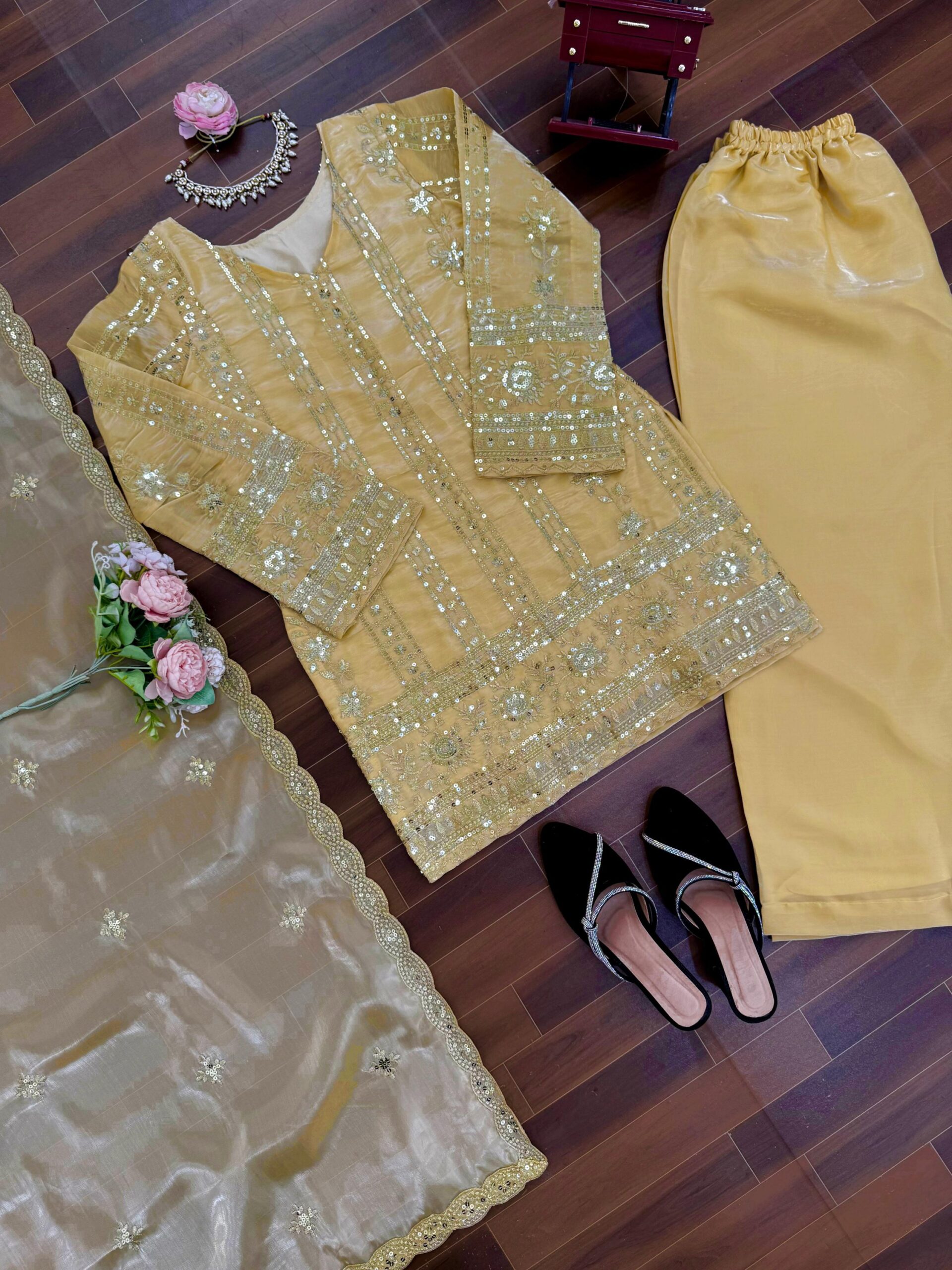 Designer Palazzo Set - Elegant Ethnic Wear - Image 12