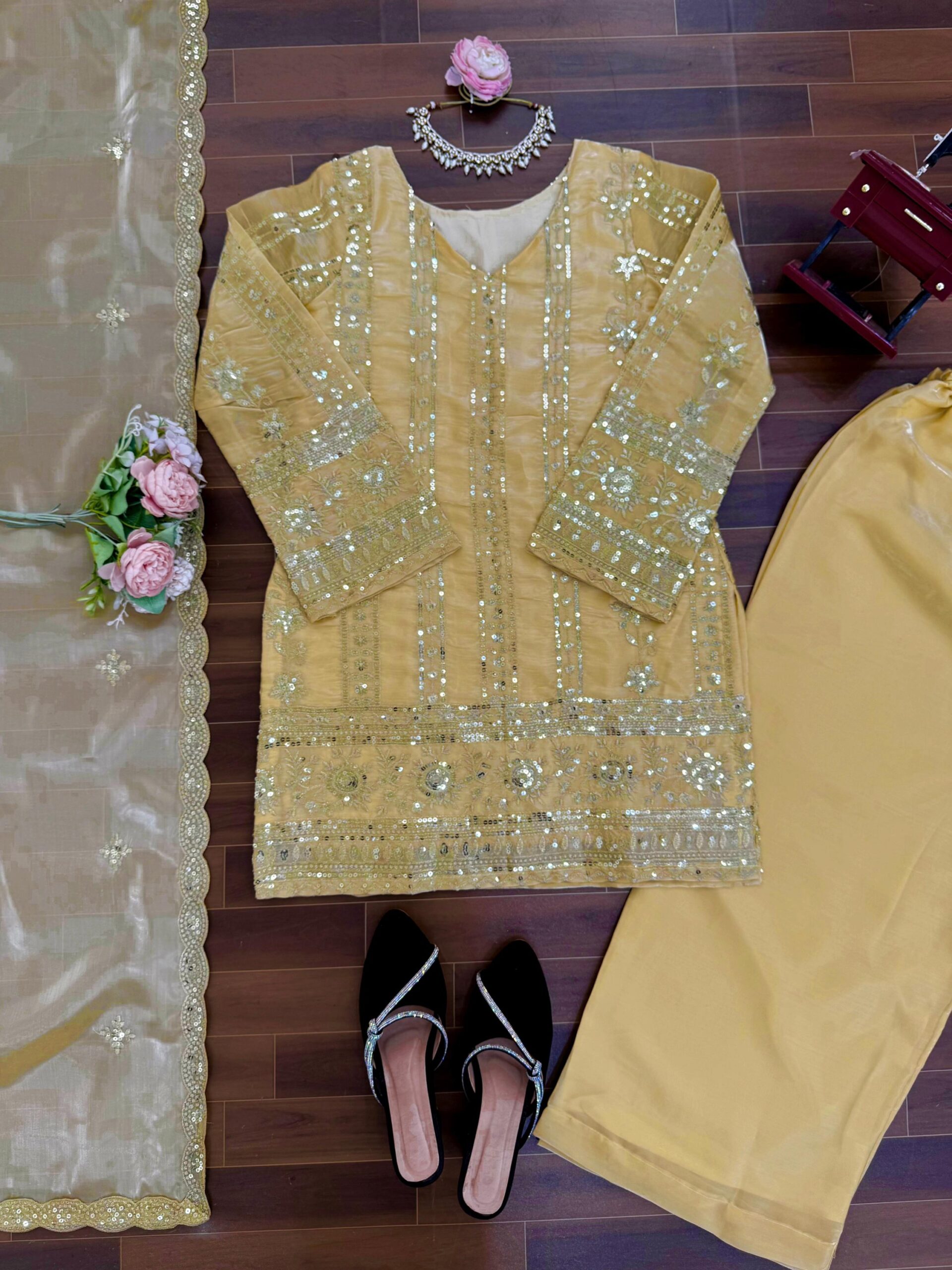 Designer Palazzo Set - Elegant Ethnic Wear - Image 7