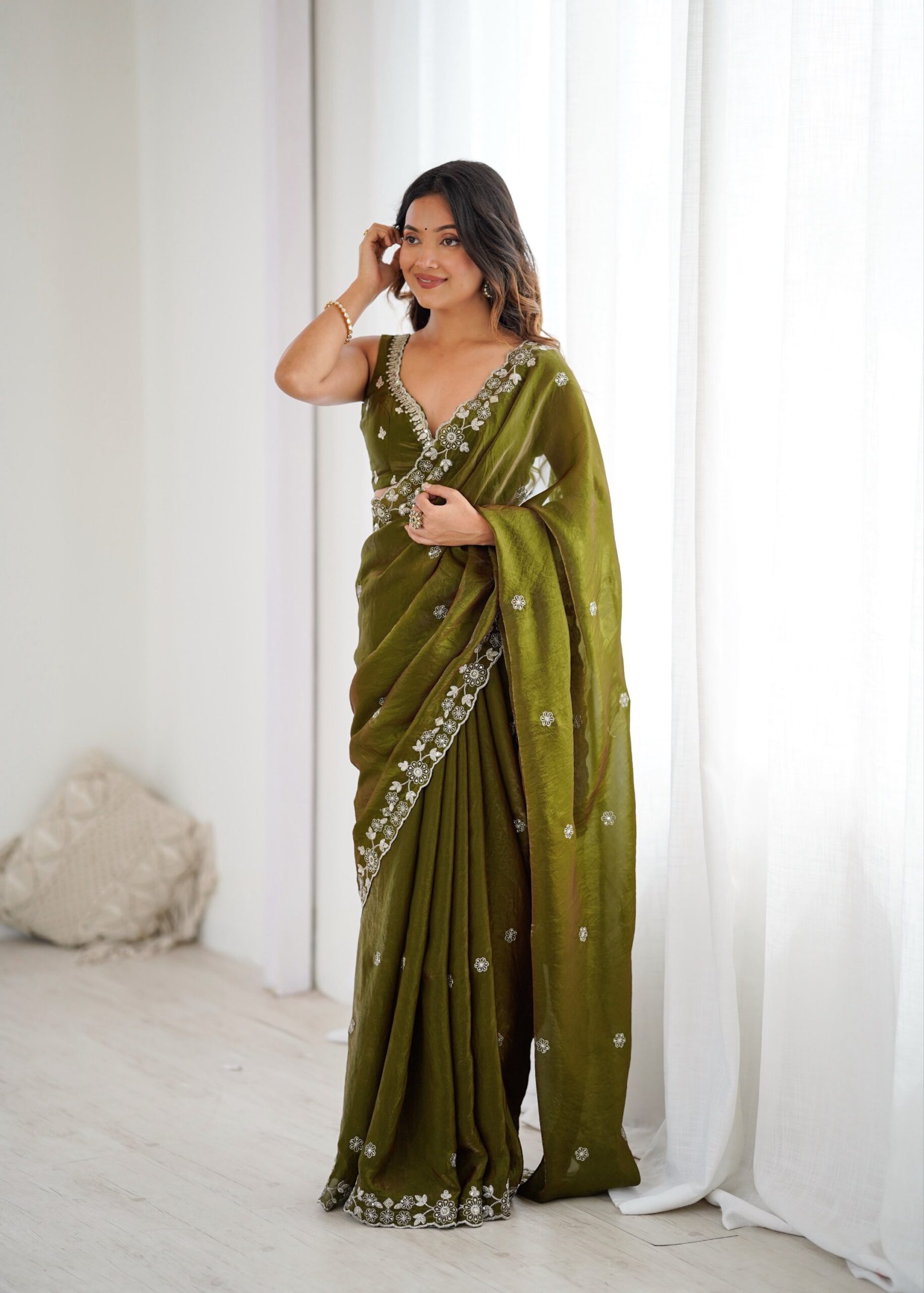 Designer Embroidered Saree - Image 13