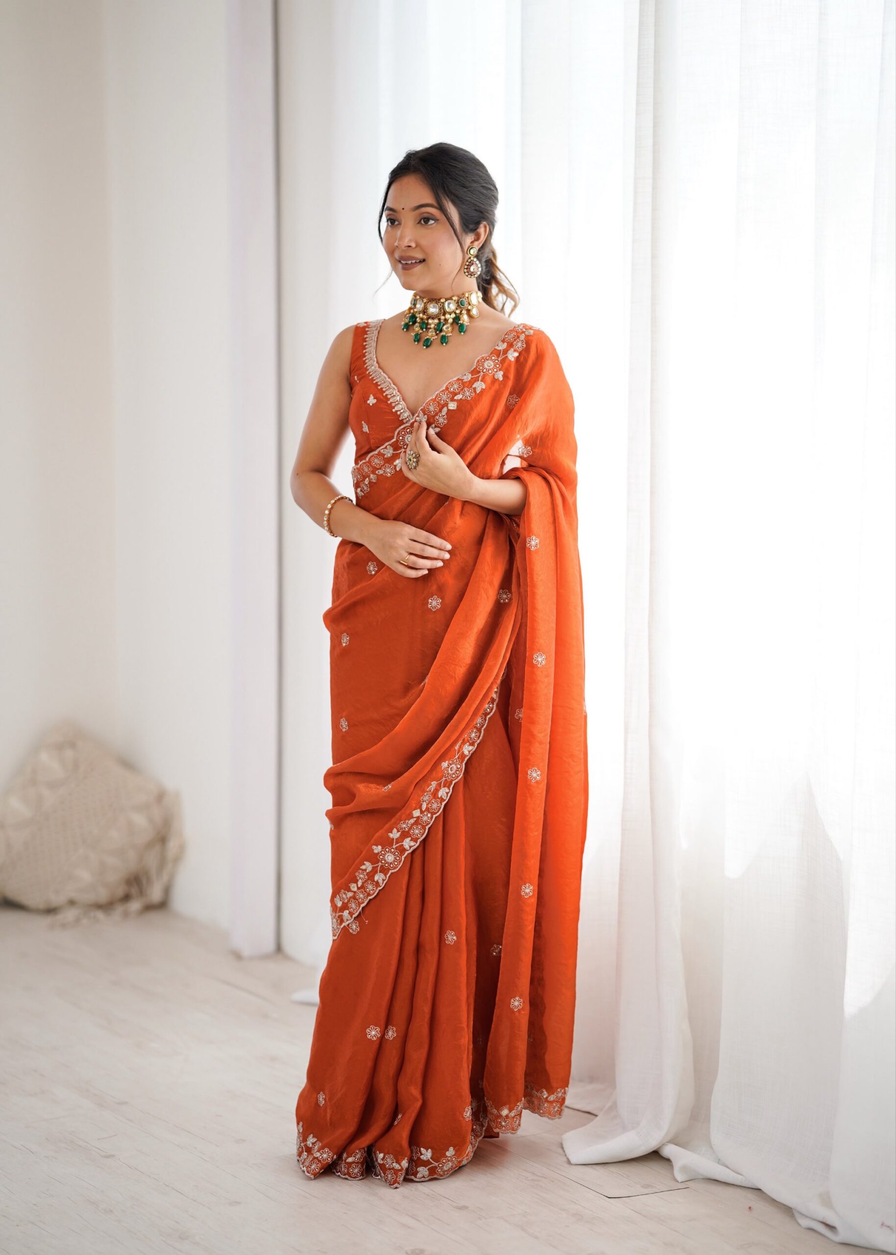 Designer Embroidered Saree - Image 5