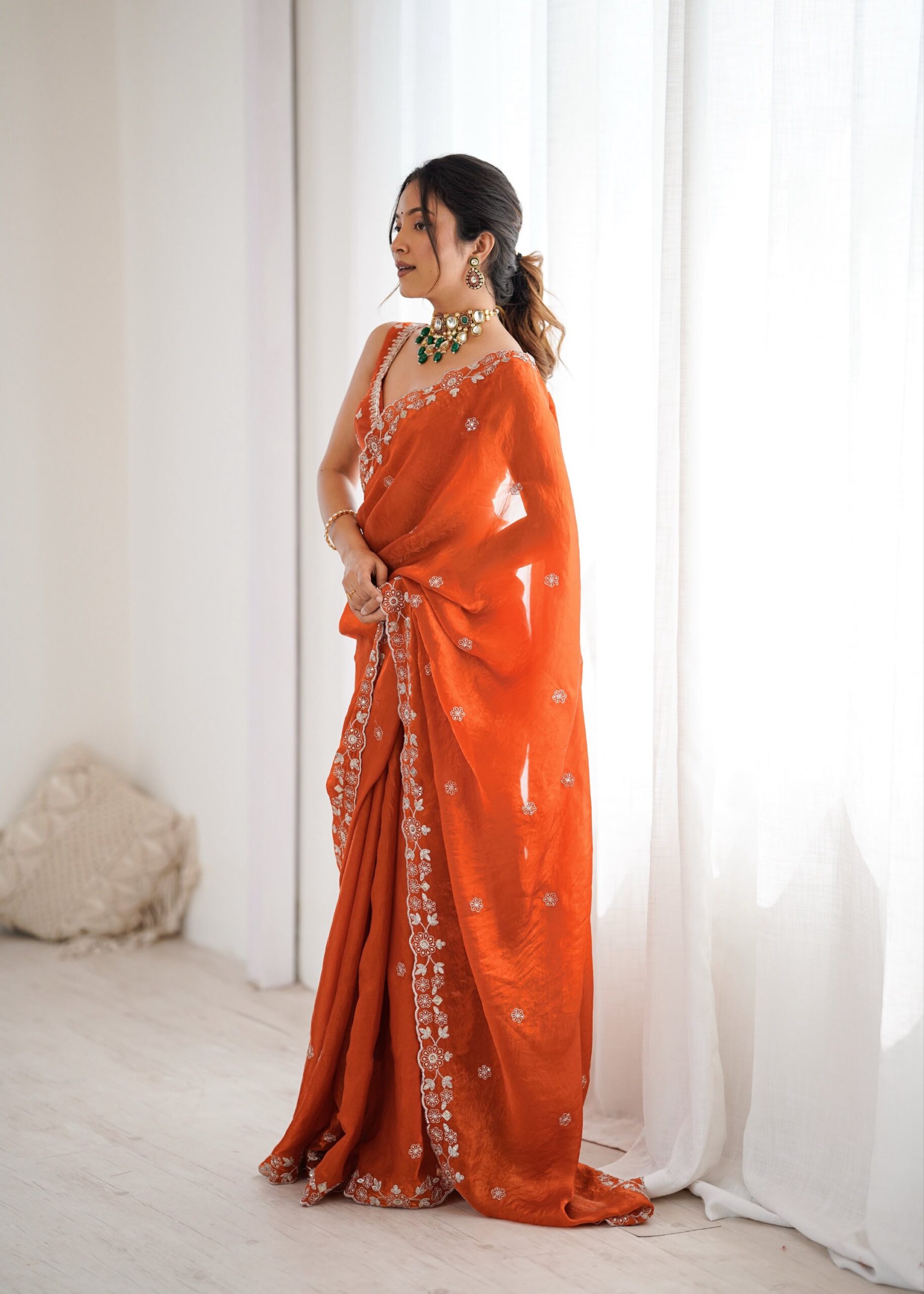 Designer Embroidered Saree - Image 2