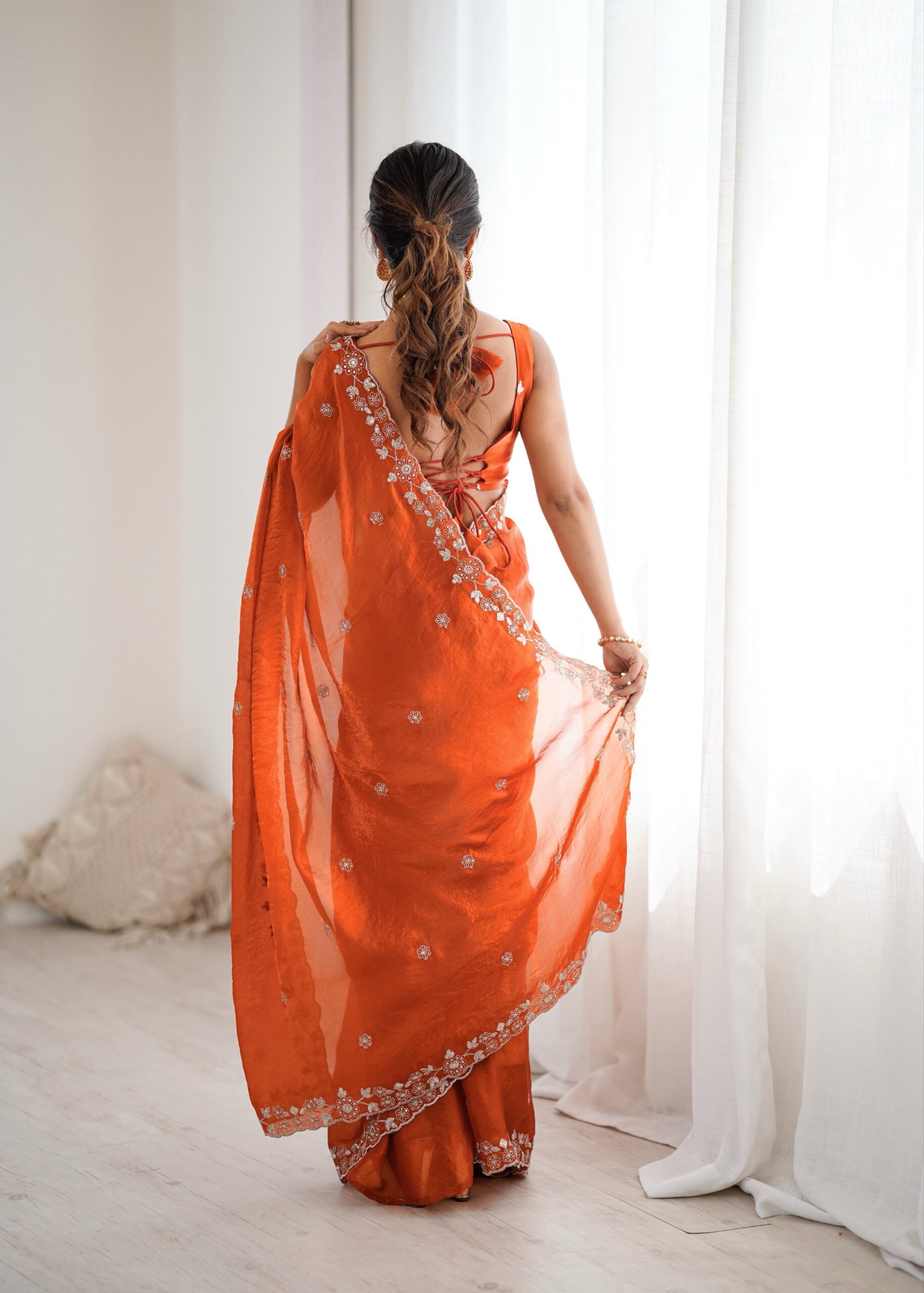 Designer Embroidered Saree - Image 6