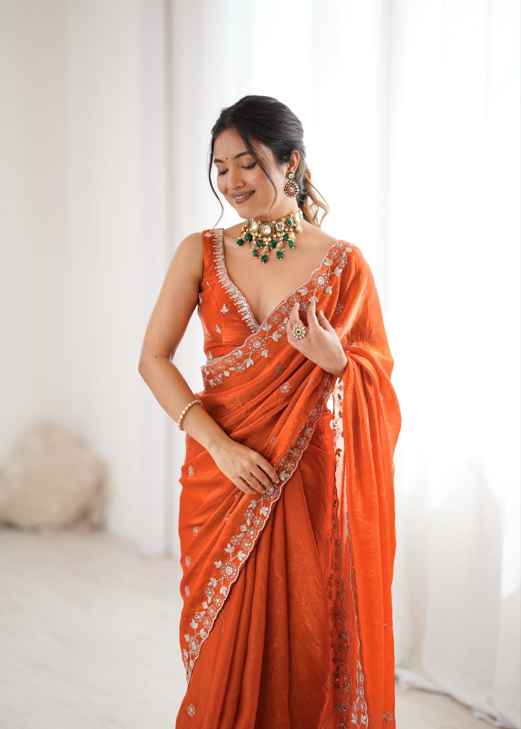 Designer Embroidered Saree - Image 3