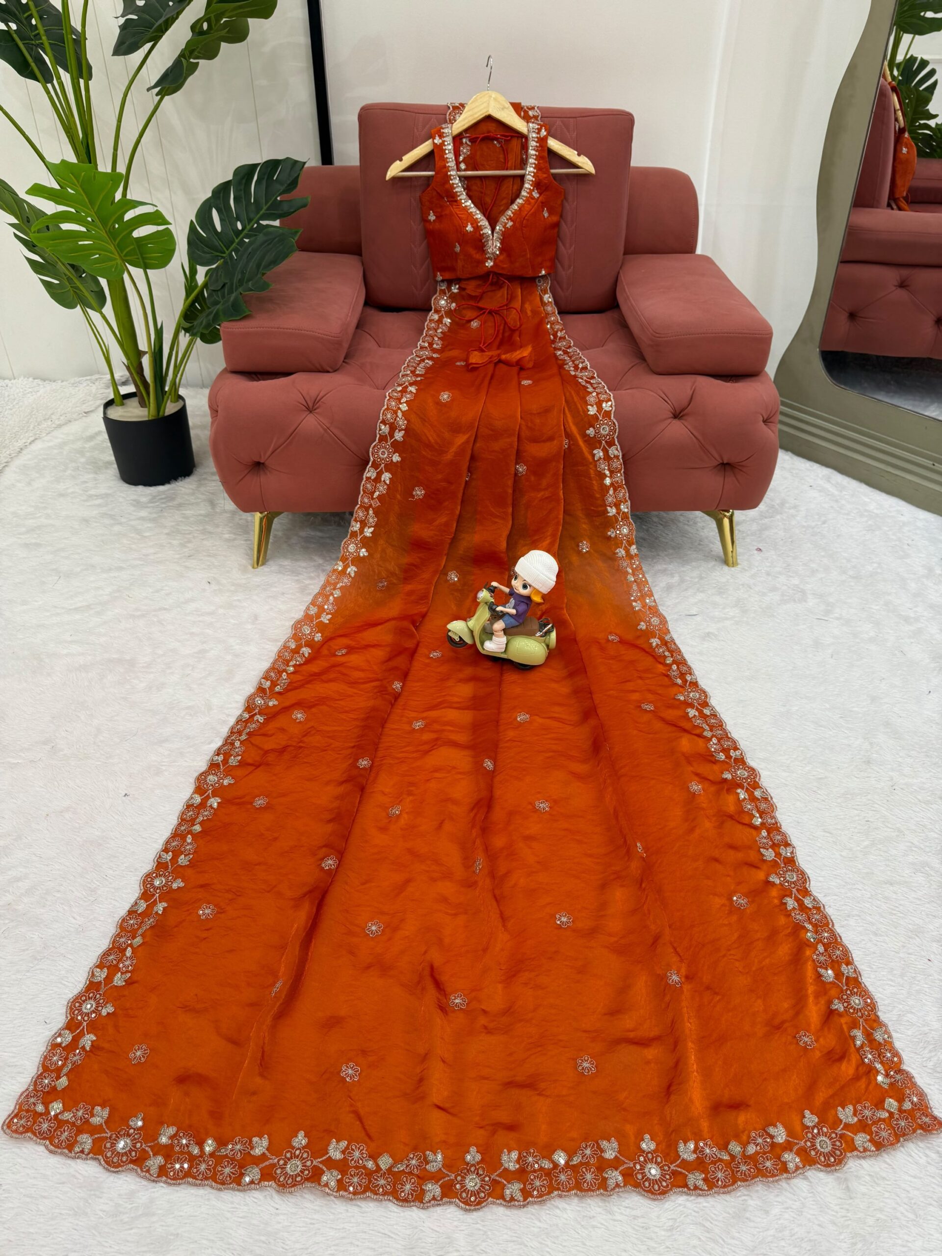 Designer Embroidered Saree - Image 9