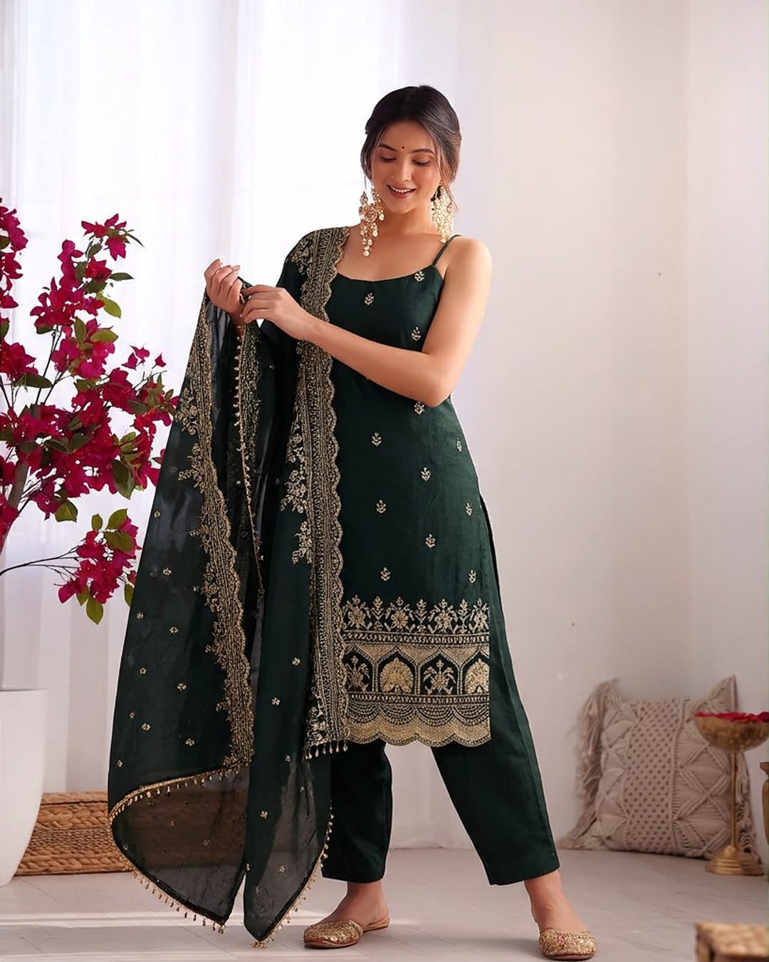 Sequins Embroidered Kurta Set