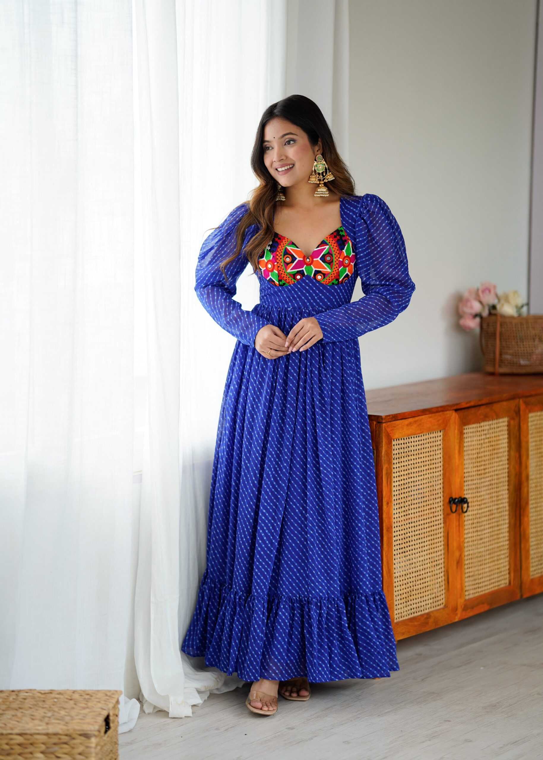 Navratri Special Patch Work Bandhani Kurti - Image 5