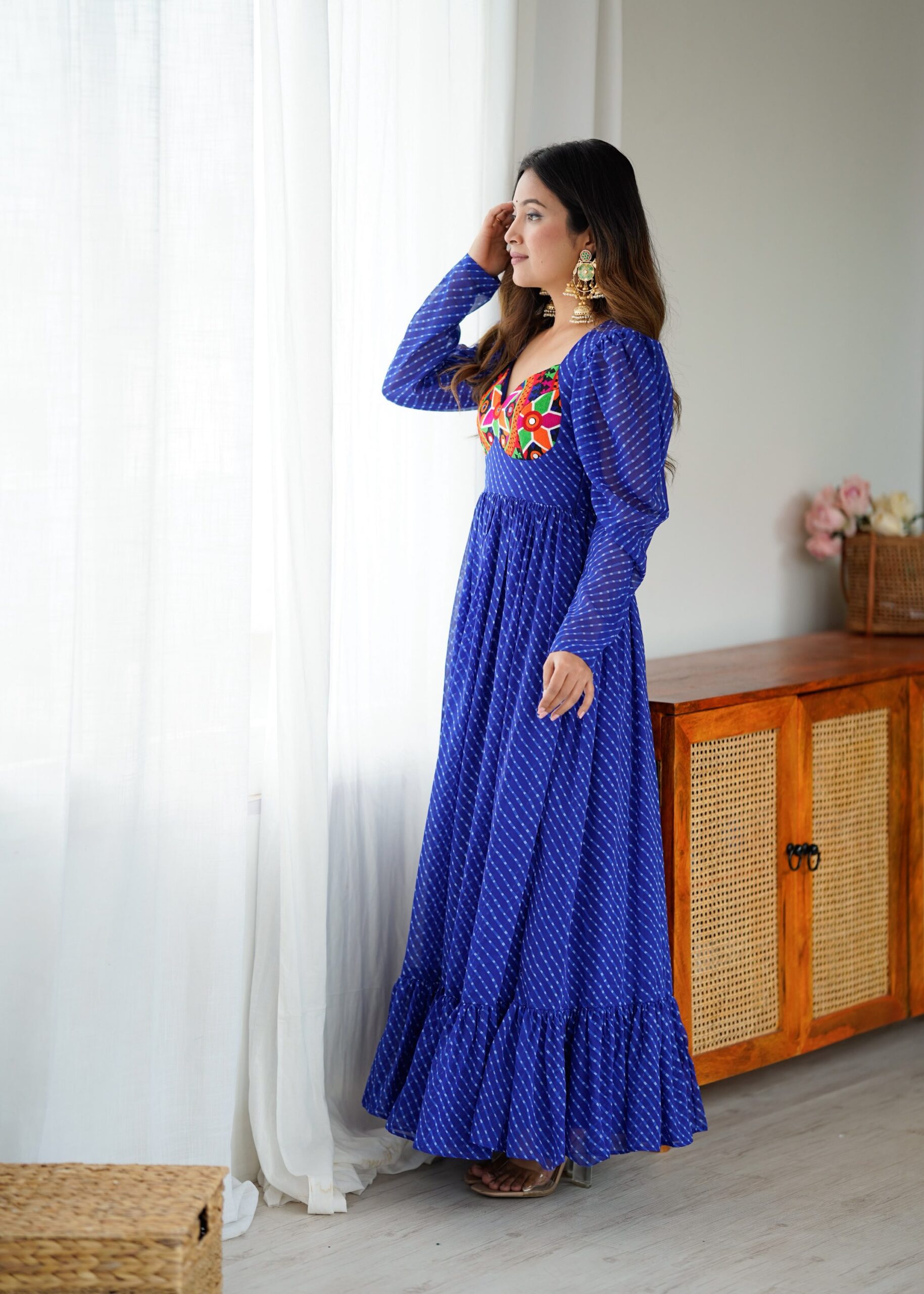 Navratri Special Patch Work Bandhani Kurti - Image 4