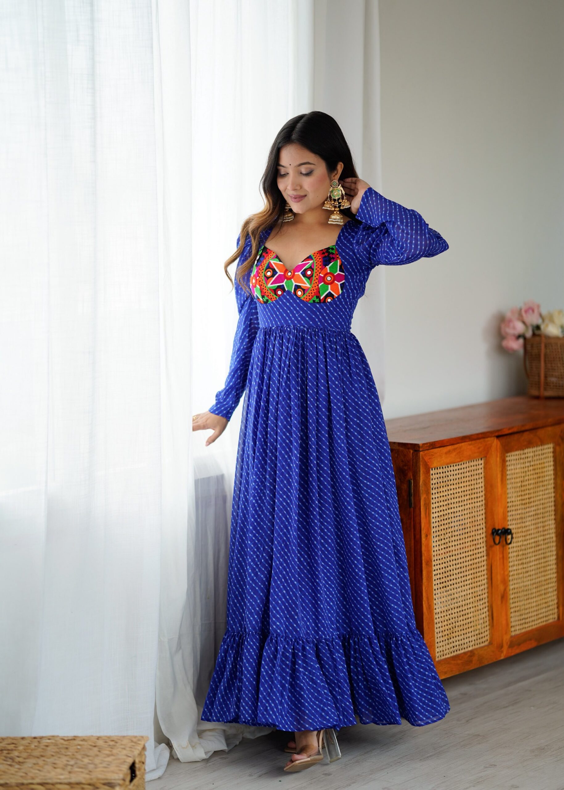 Navratri Special Patch Work Bandhani Kurti - Image 6